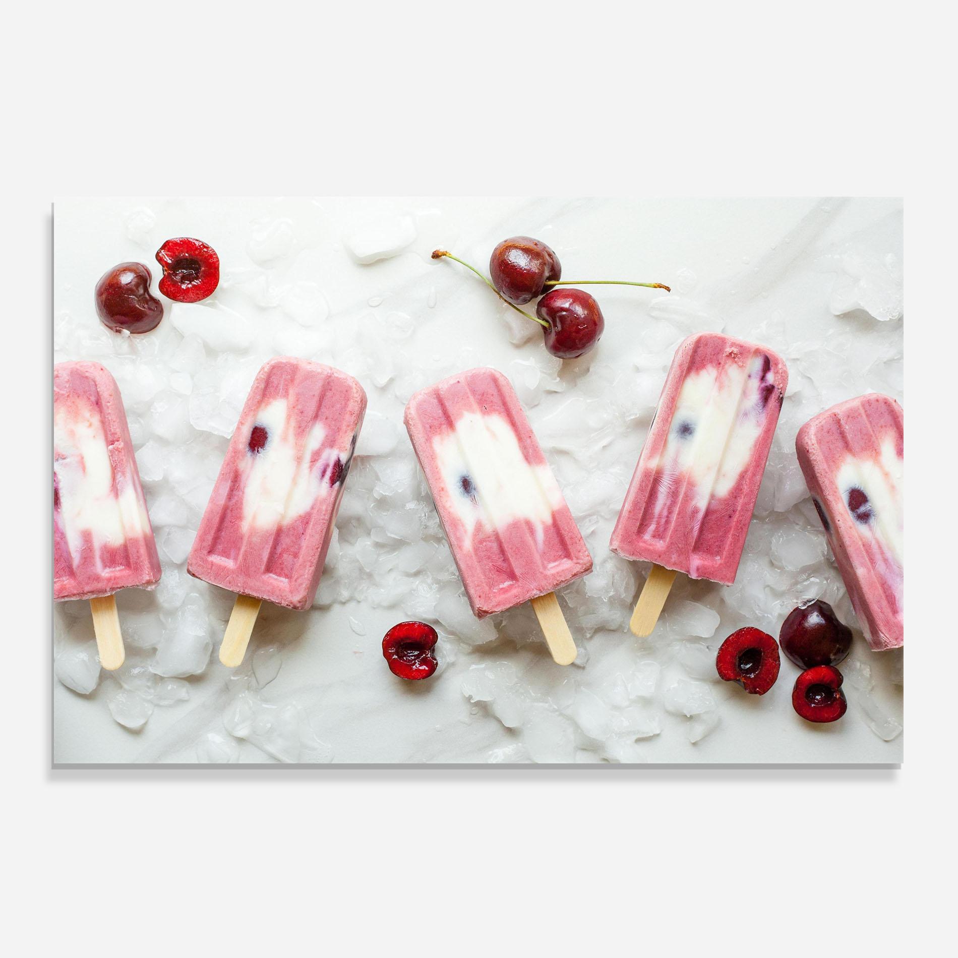 Panou Sticla Bucatarie Cherry Ice Cream mockup 0