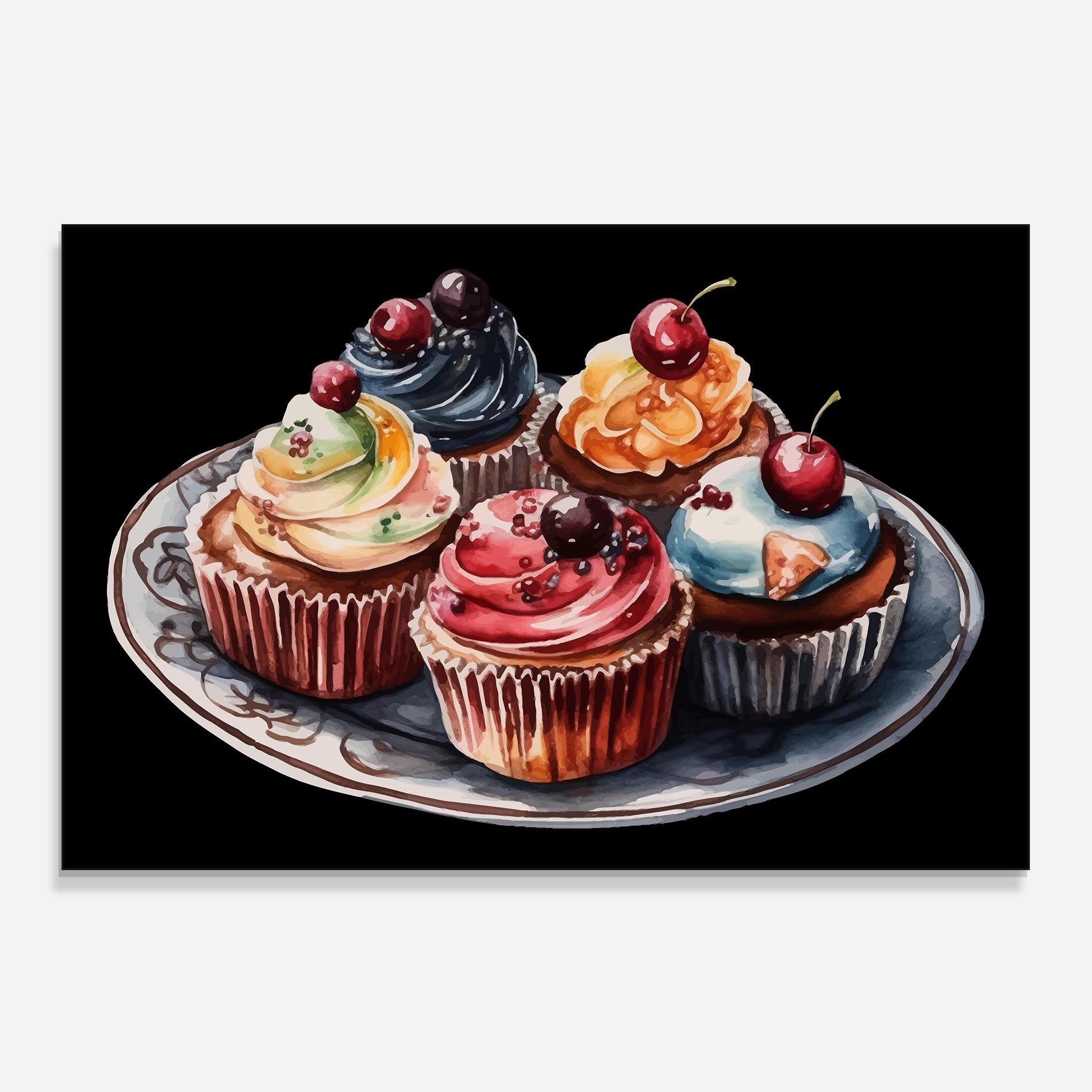 Panou Sticla Bucatarie Colorful Muffins mockup 0