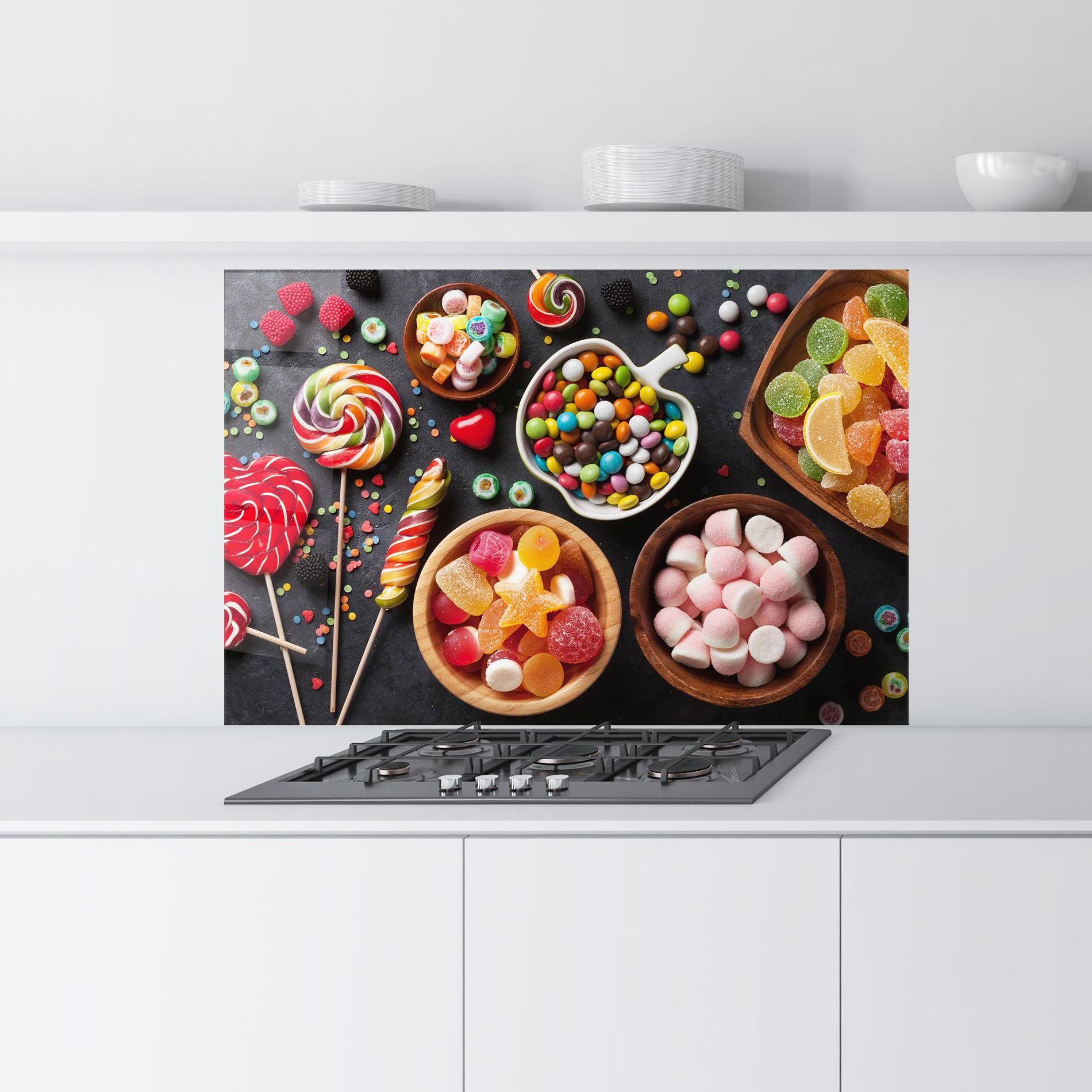 Panou Sticla Bucatarie Colorful Candies mockup 9