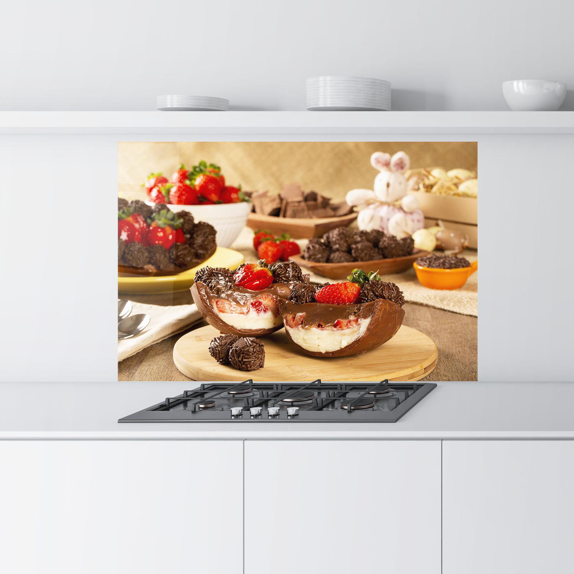 Panou Sticla Bucatarie Easter Egg Chocolate mockup 9