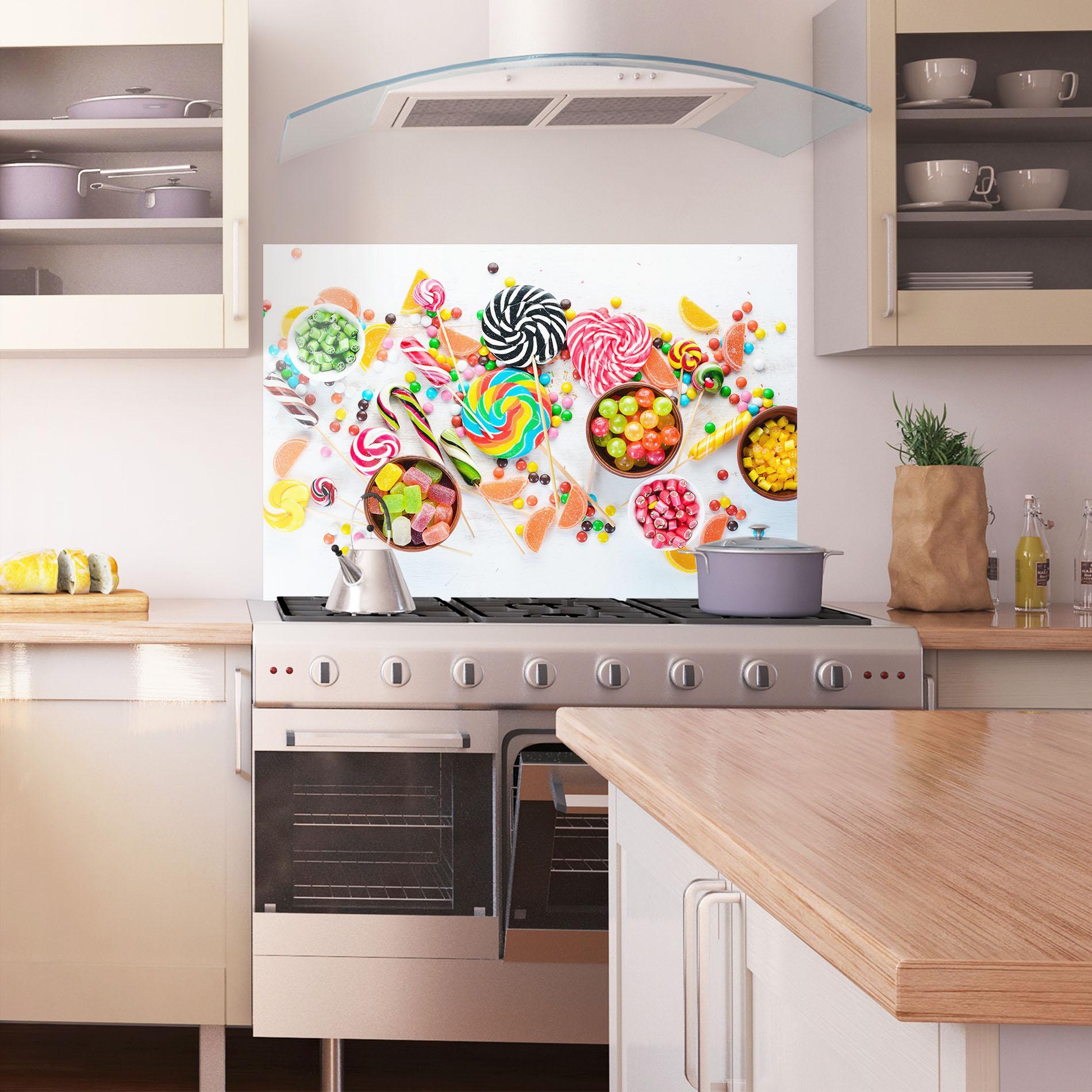 Panou Sticla Bucatarie Colorful Candies Jelly mockup 1