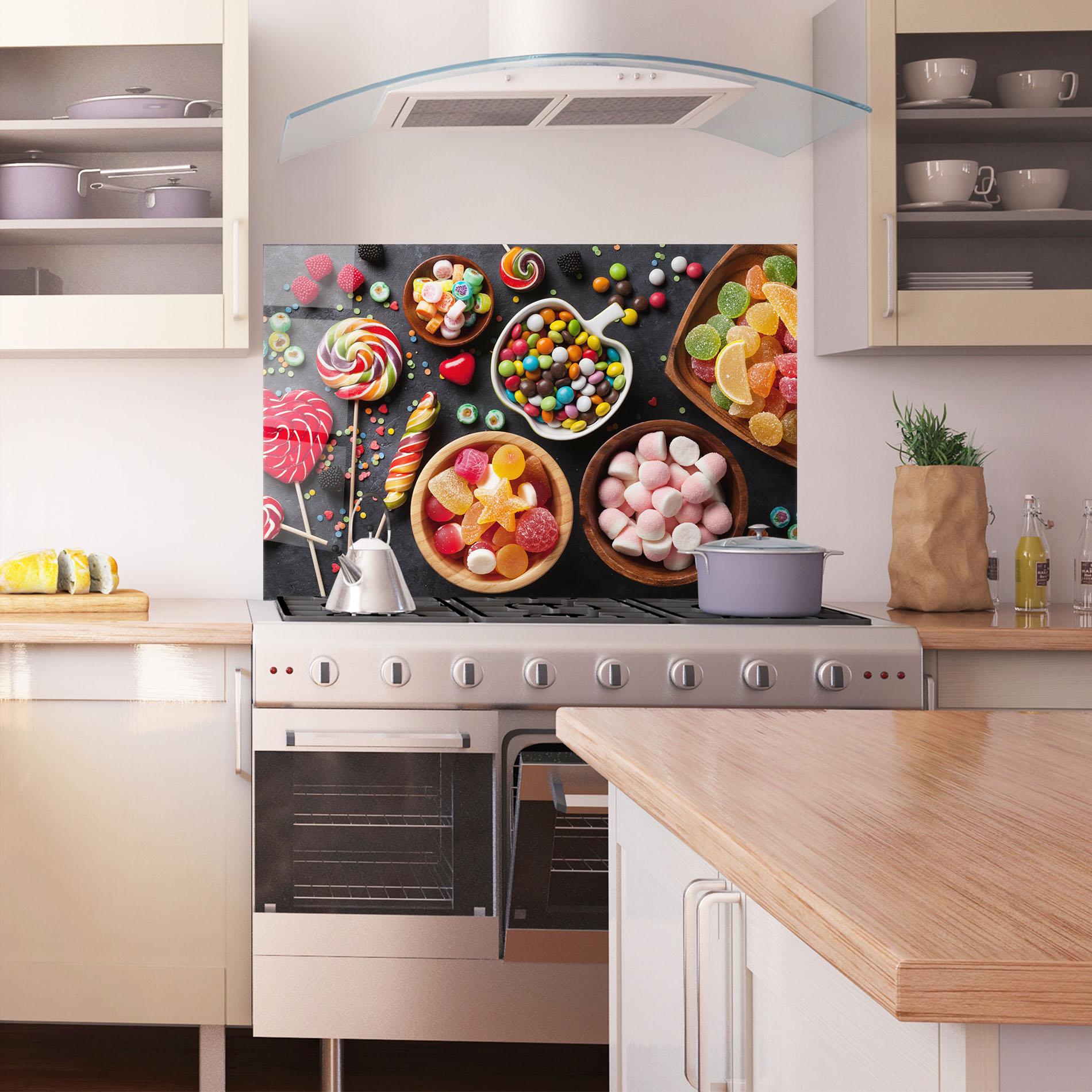 Panou Sticla Bucatarie Colorful Candies mockup 1