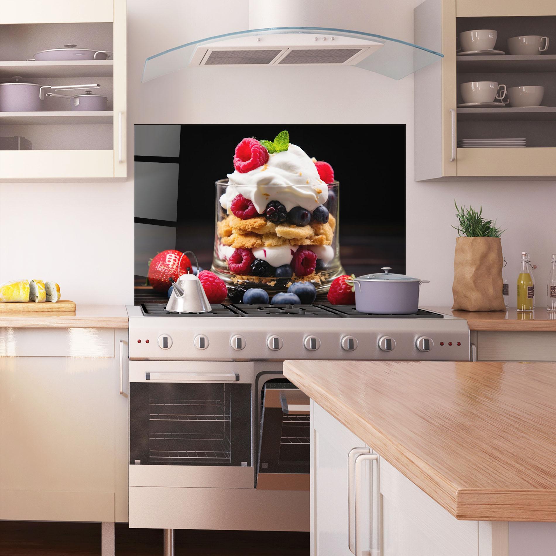 Panou Sticla Bucatarie Cup Fruit Dessert mockup 1