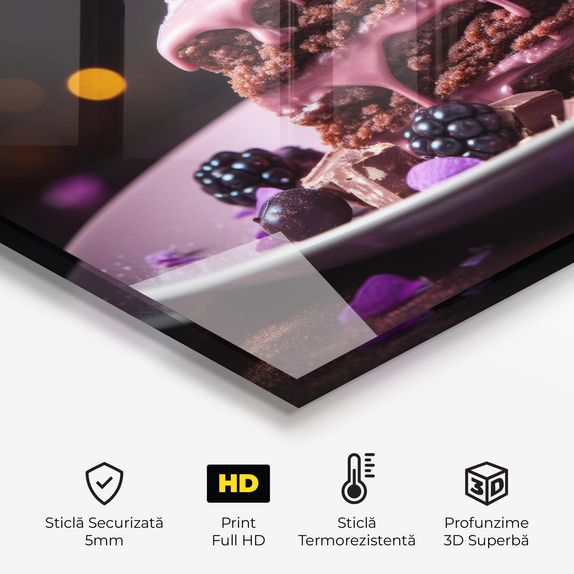 Panou Sticla Bucatarie Chocolate Berries mockup 2