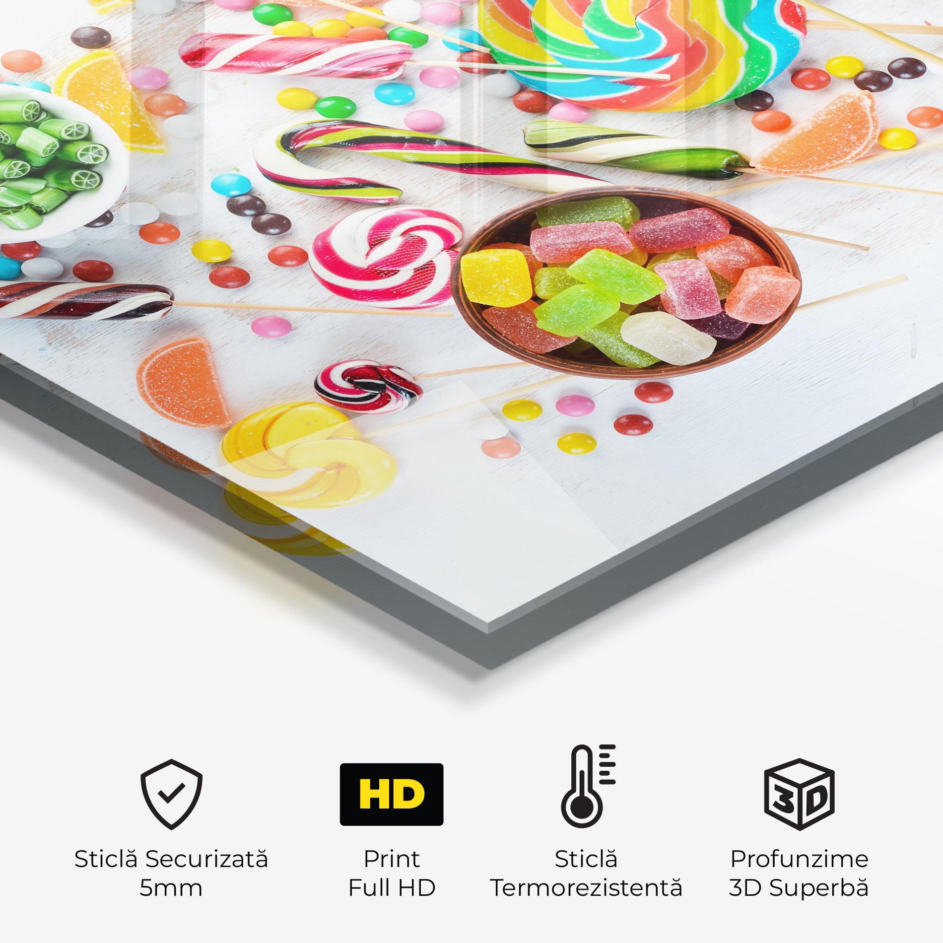 Panou Sticla Bucatarie Colorful Candies Jelly mockup 2