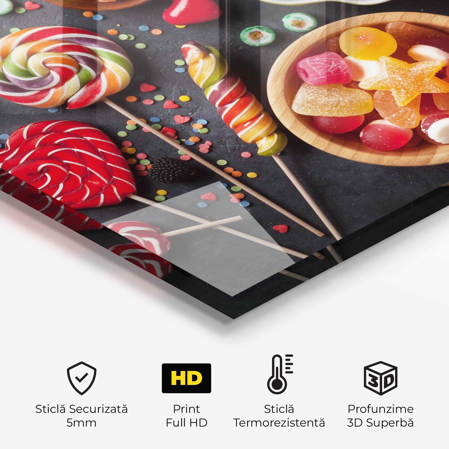Panou Sticla Bucatarie Colorful Candies mockup 2