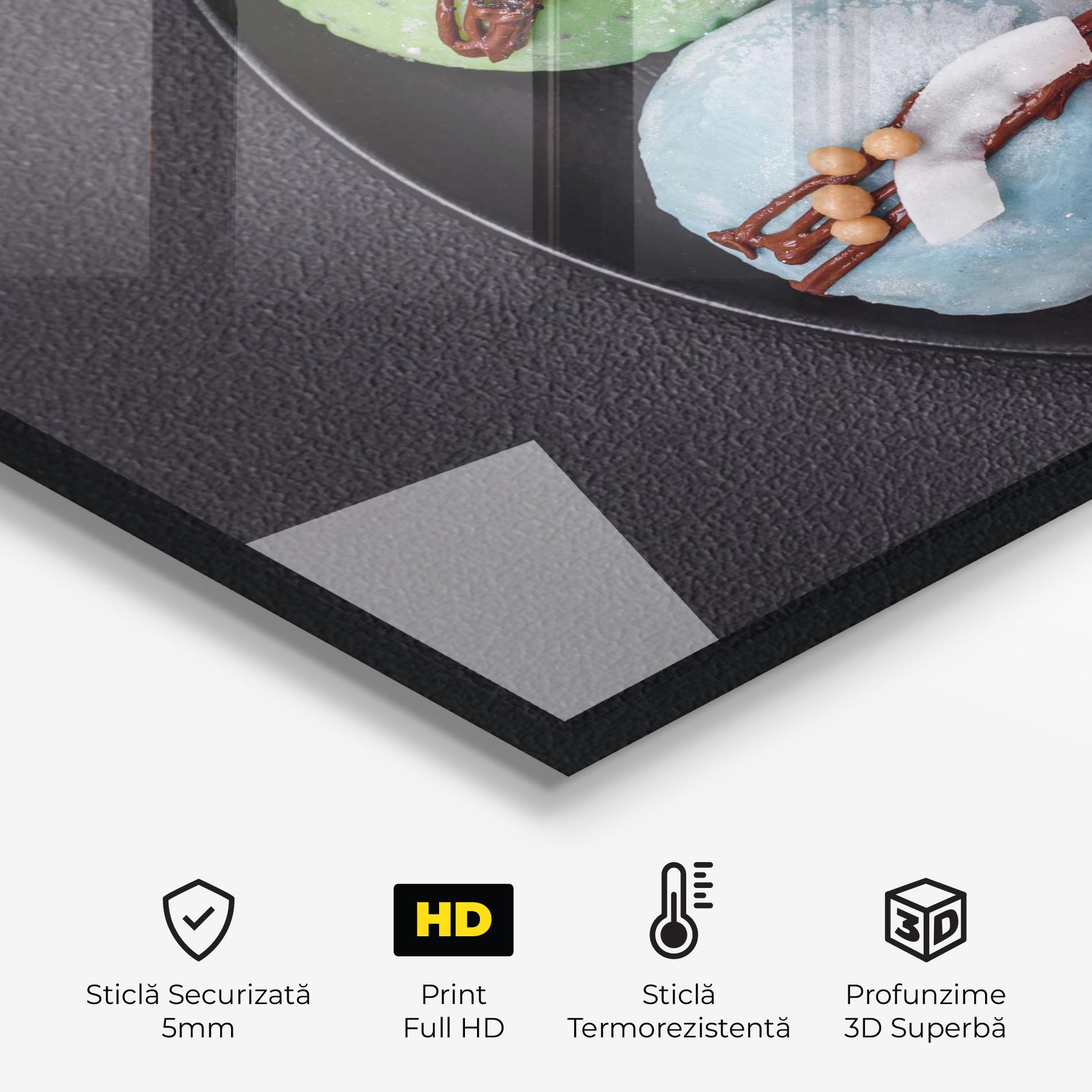 Panou Sticla Bucatarie Colorful Mochi Desserts mockup 2