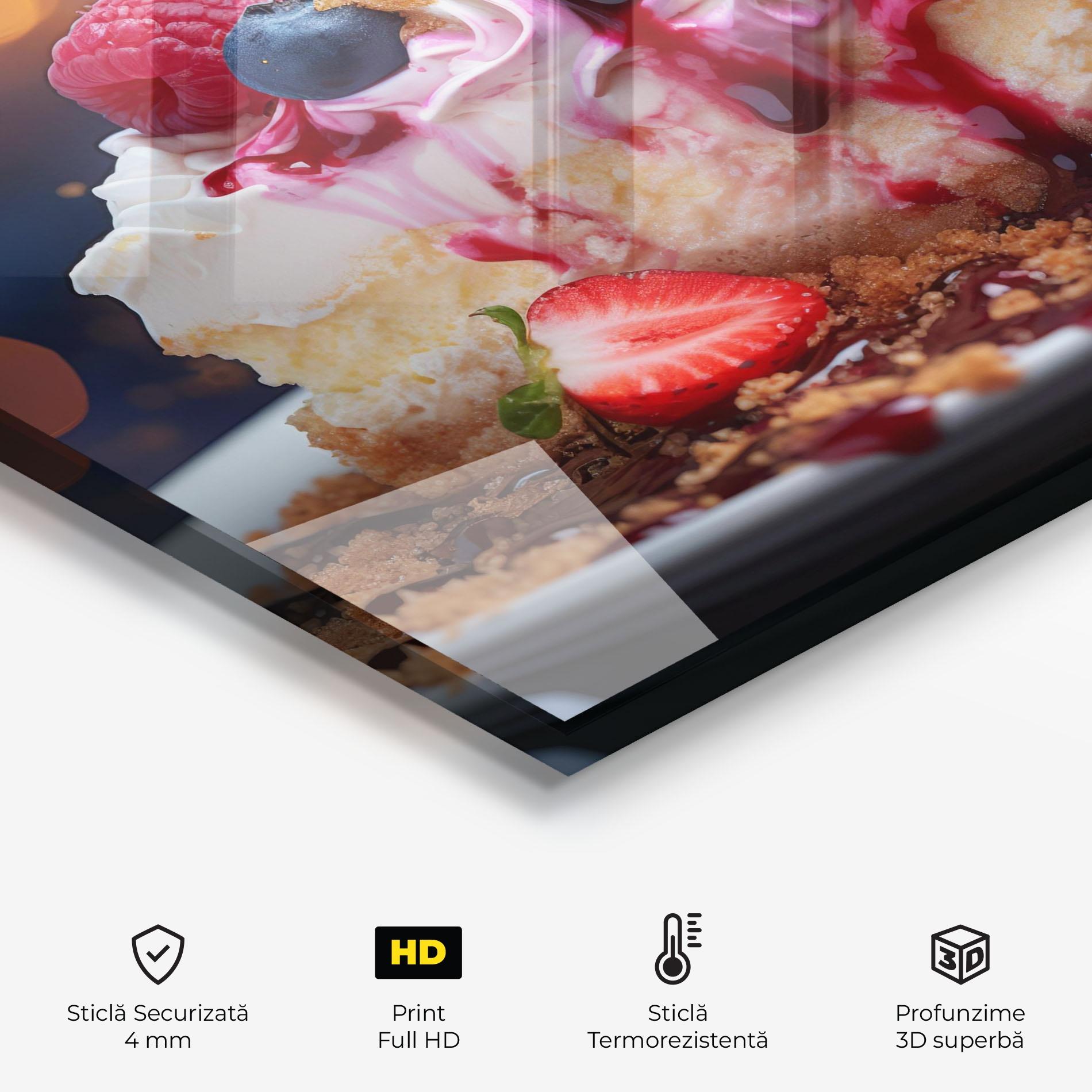 Panou Sticla Bucatarie Cheesecake Berries mockup 2