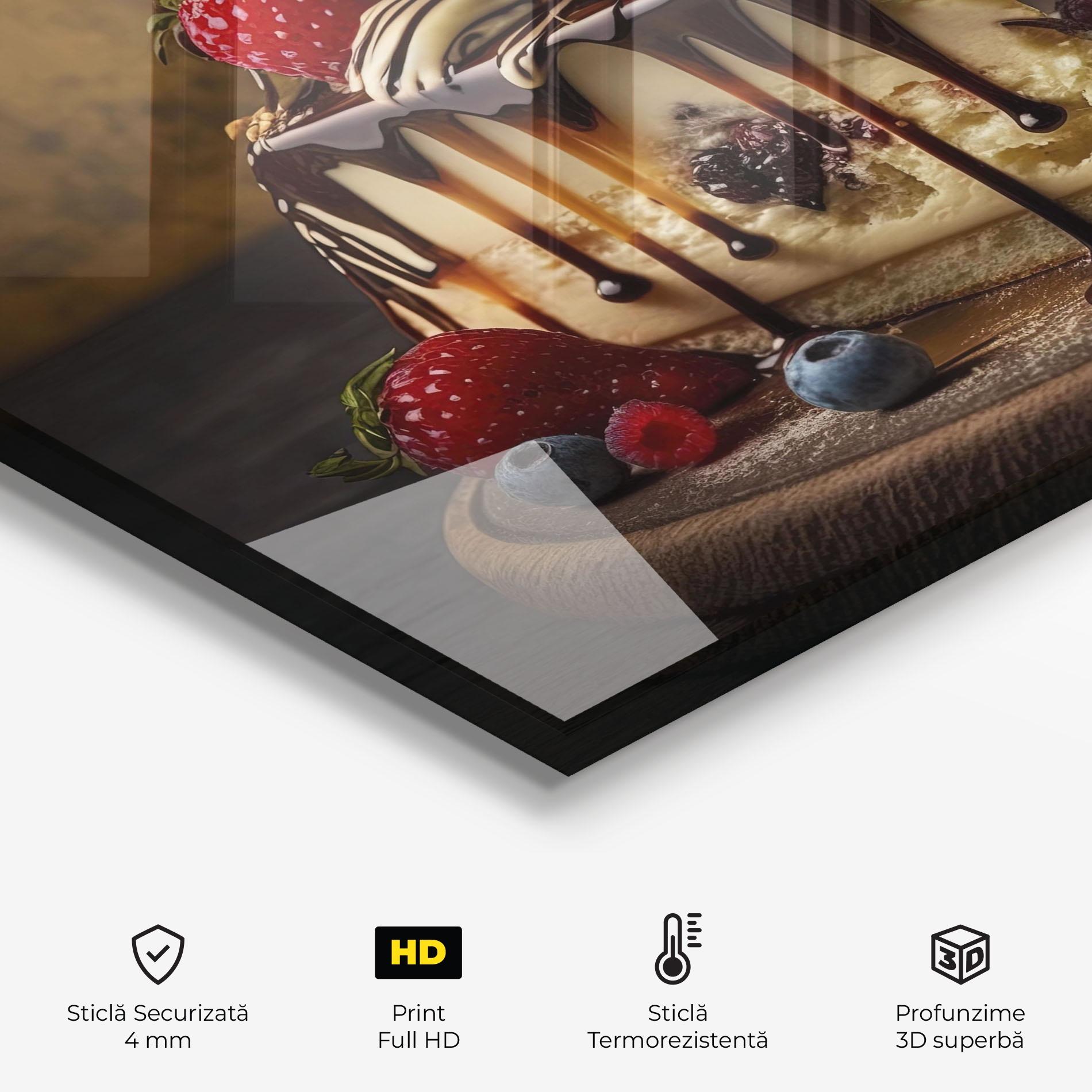 Panou Sticla Bucatarie Cheesecake Chocolate mockup 2