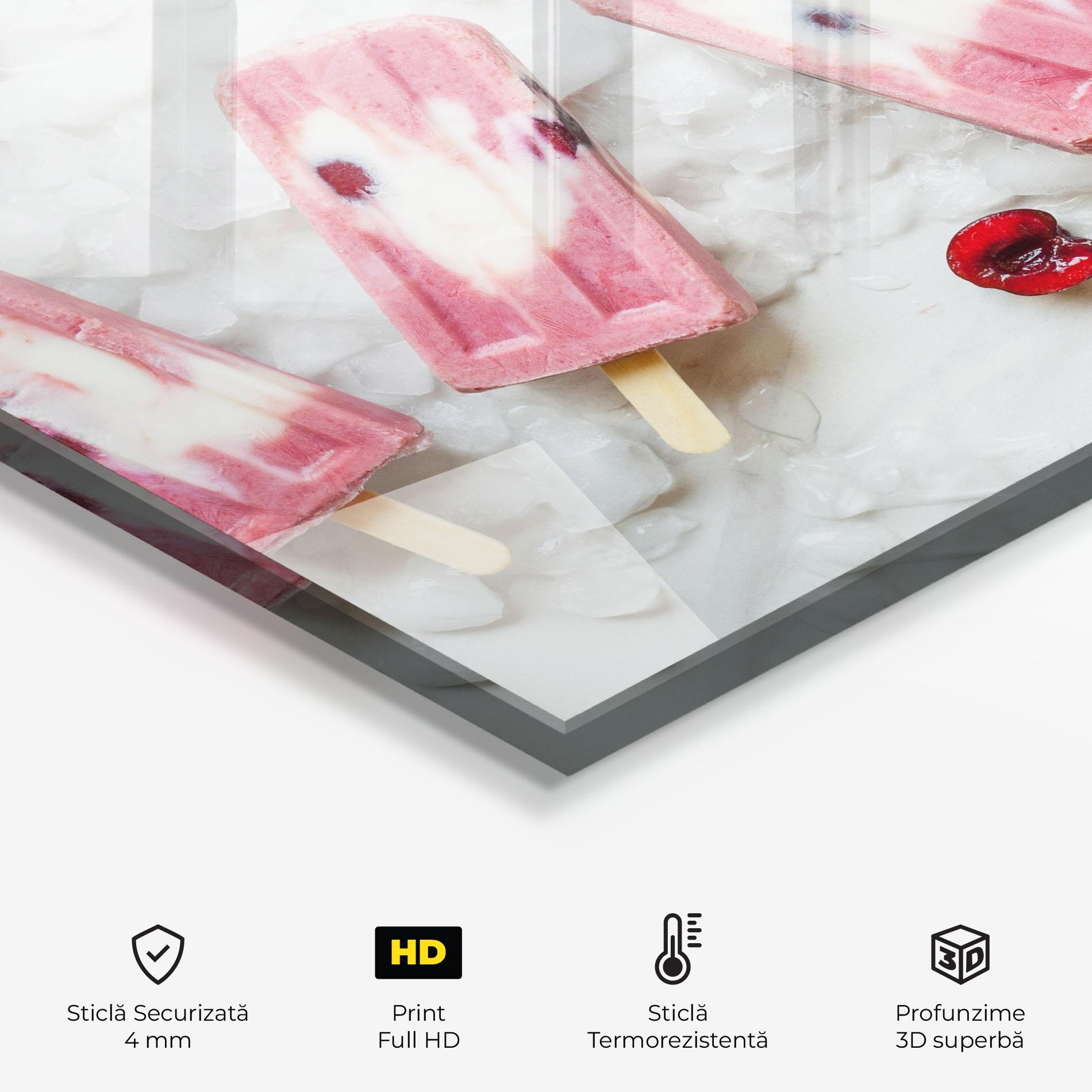 Panou Sticla Bucatarie Cherry Ice Cream mockup 2