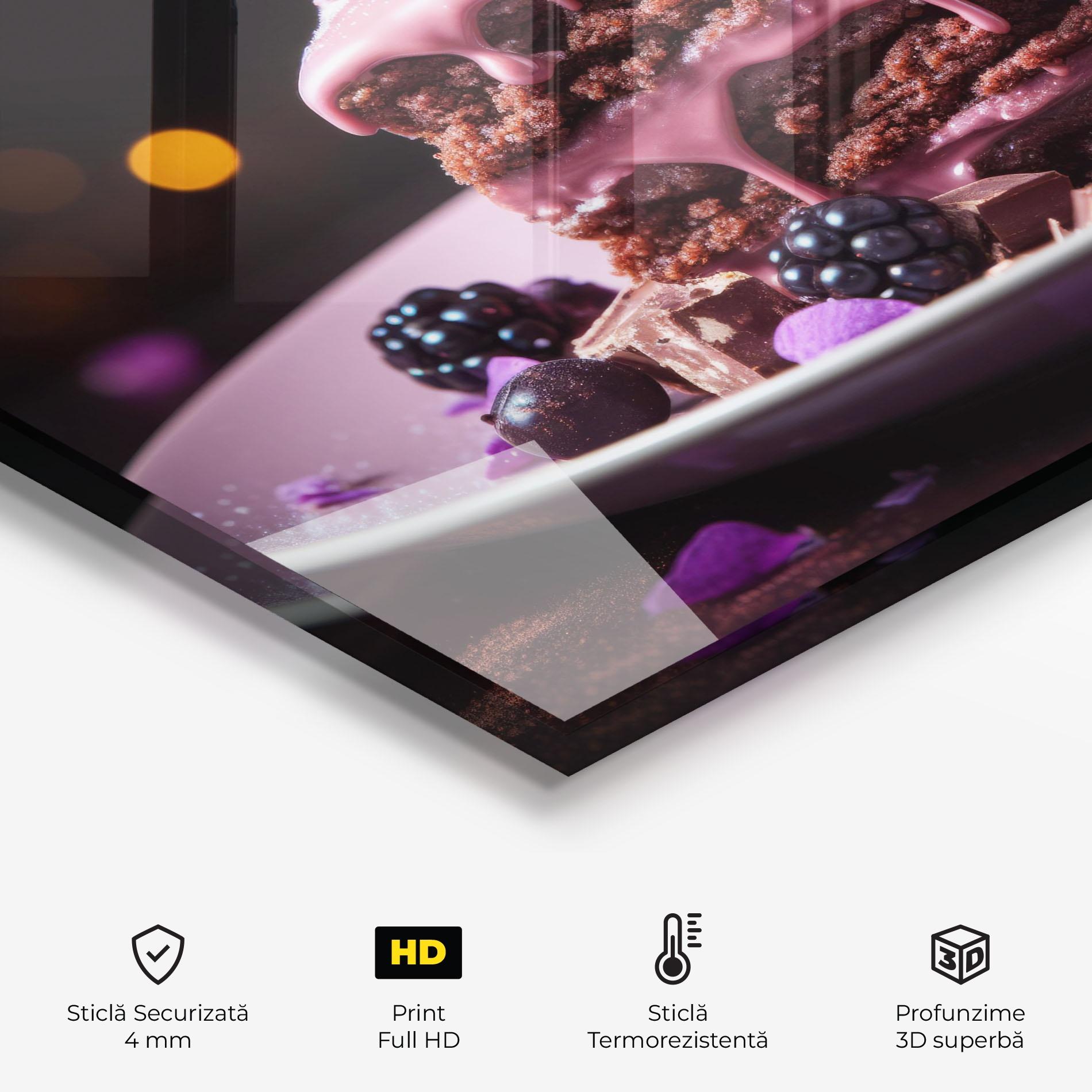 Panou Sticla Bucatarie Chocolate Berries mockup 2