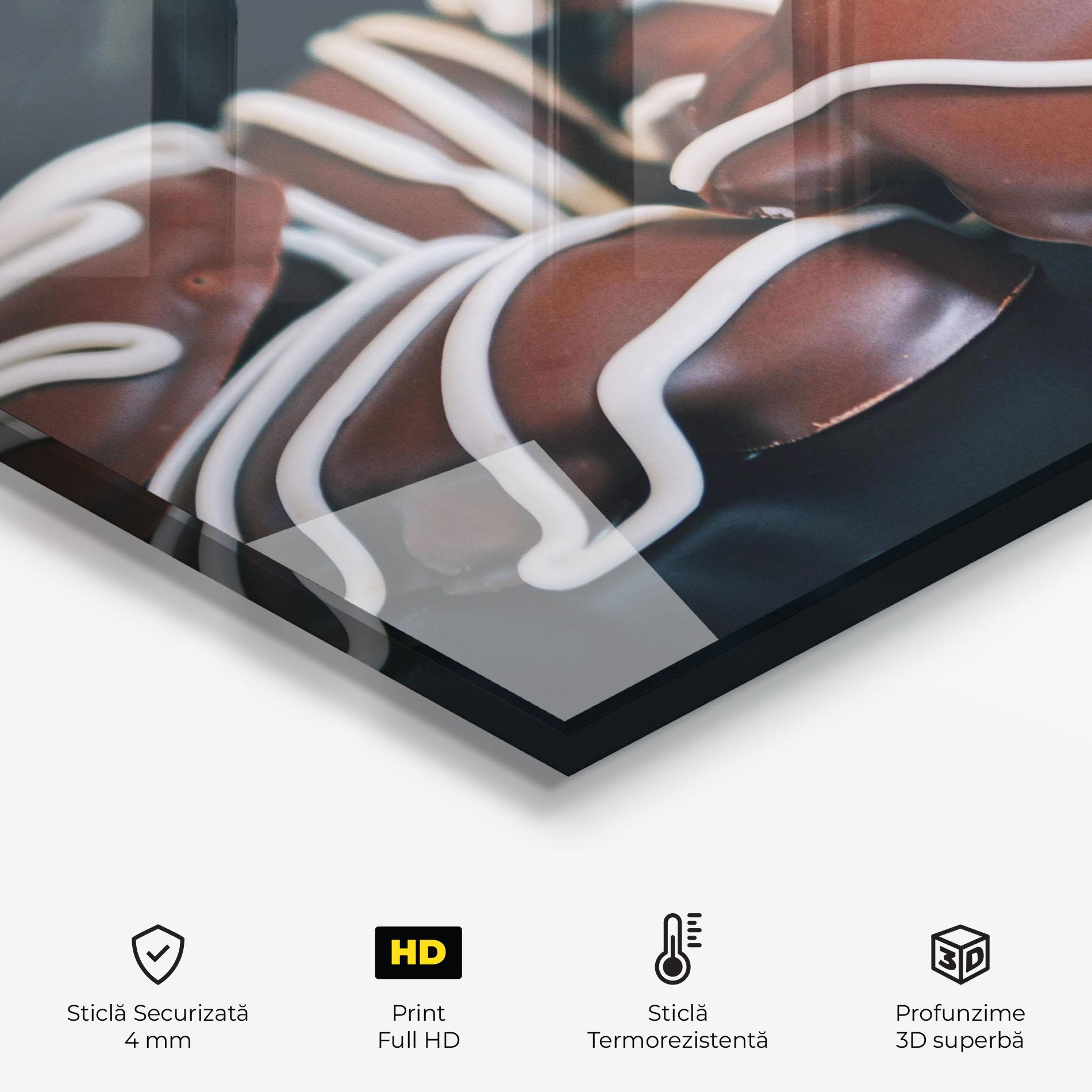 Panou Sticla Bucatarie Heart Shaped Chocolate mockup 2