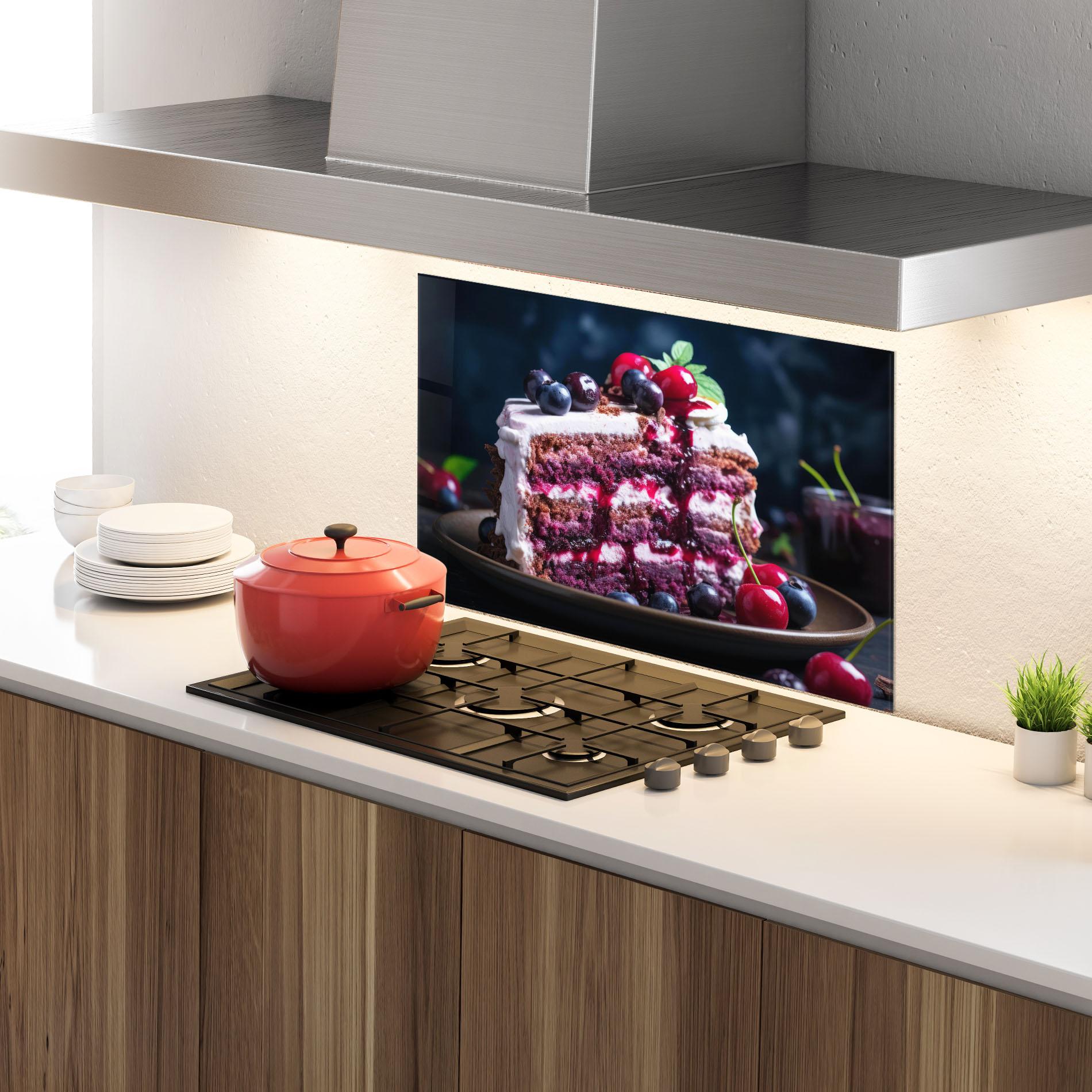 Panou Sticla Bucatarie Cherries Cream mockup 4