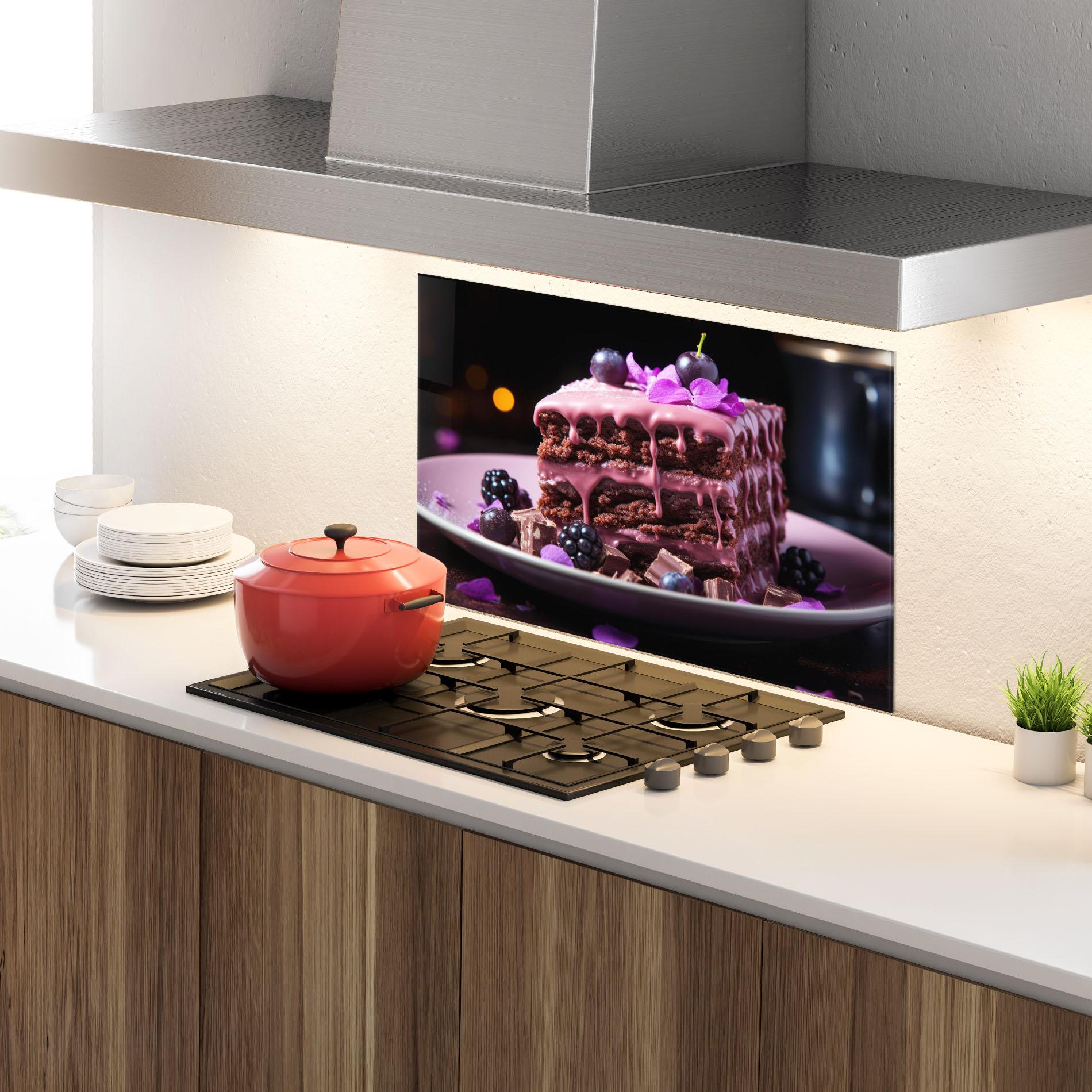 Panou Sticla Bucatarie Chocolate Berries mockup 4