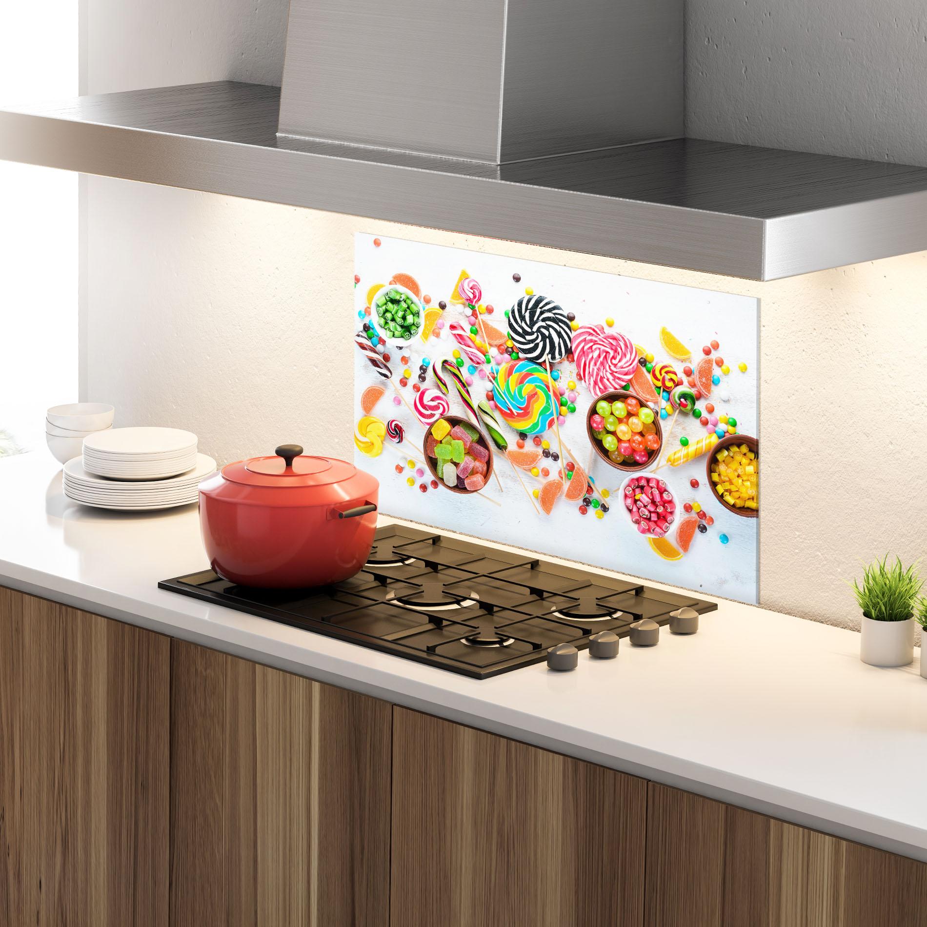 Panou Sticla Bucatarie Colorful Candies Jelly mockup 4