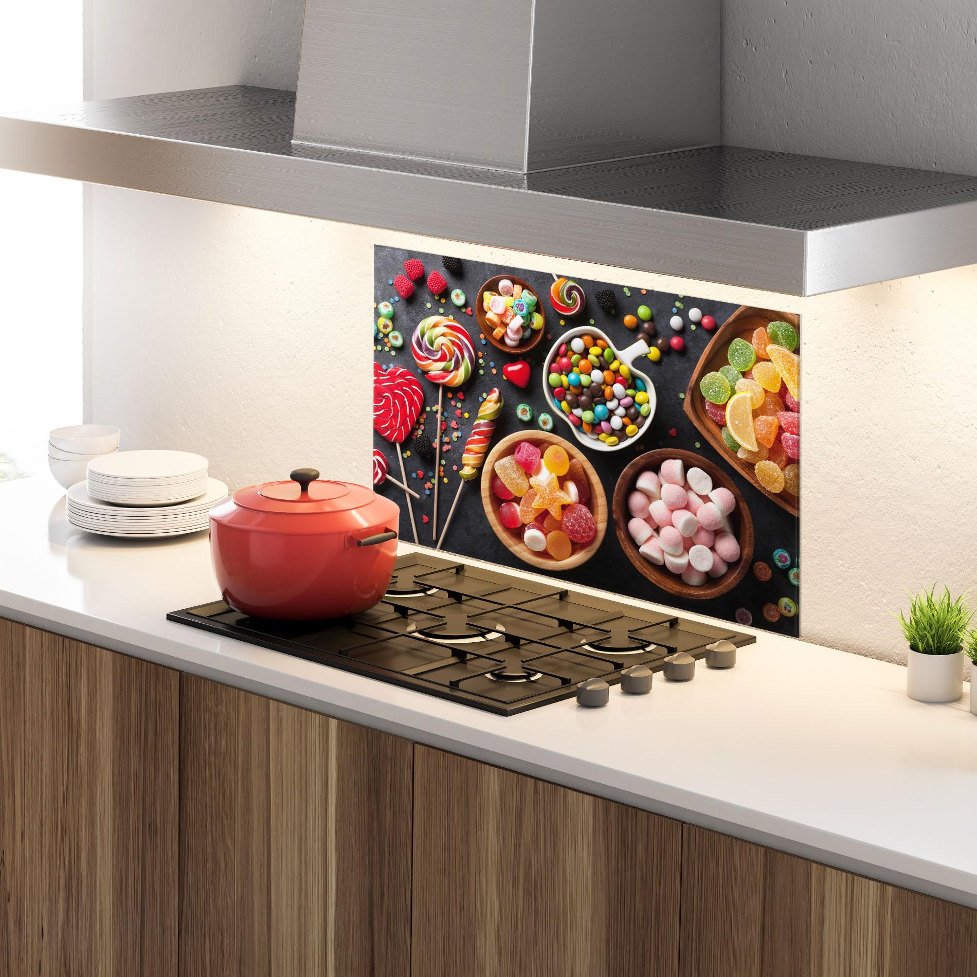 Panou Sticla Bucatarie Colorful Candies mockup 4