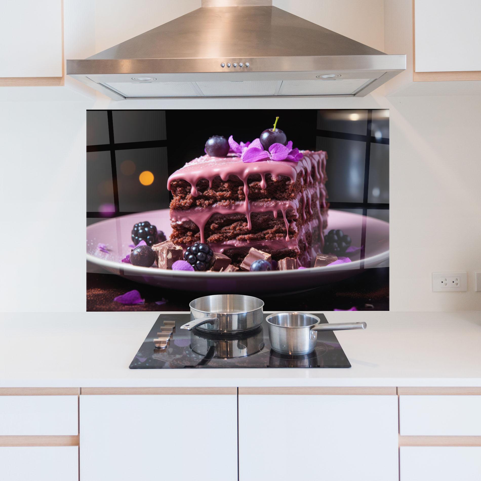 Panou Sticla Bucatarie Chocolate Berries mockup 5