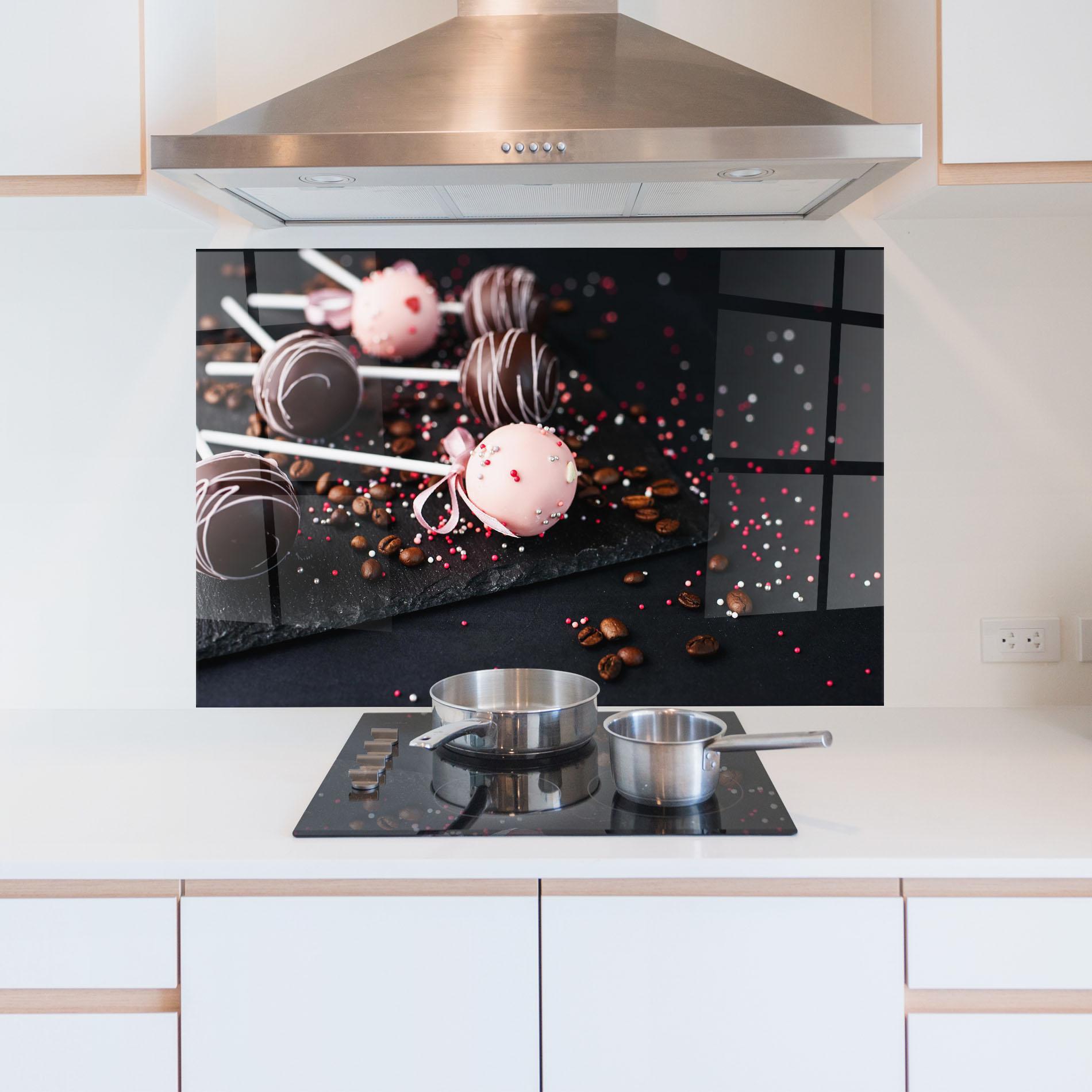 Panou Sticla Bucatarie Chocolate Dessert mockup 5