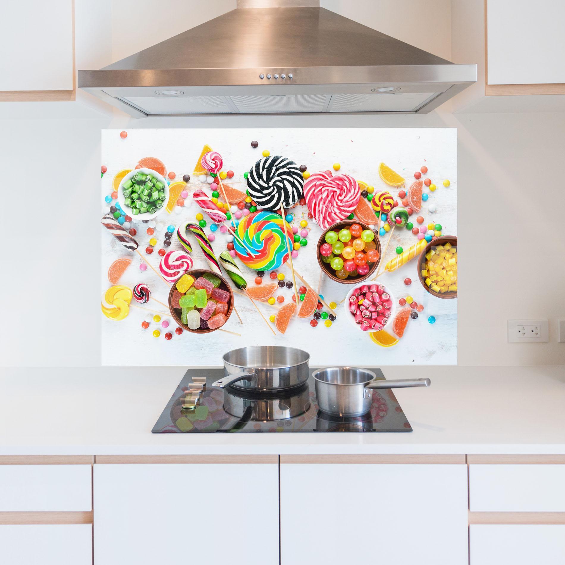 Panou Sticla Bucatarie Colorful Candies Jelly mockup 5