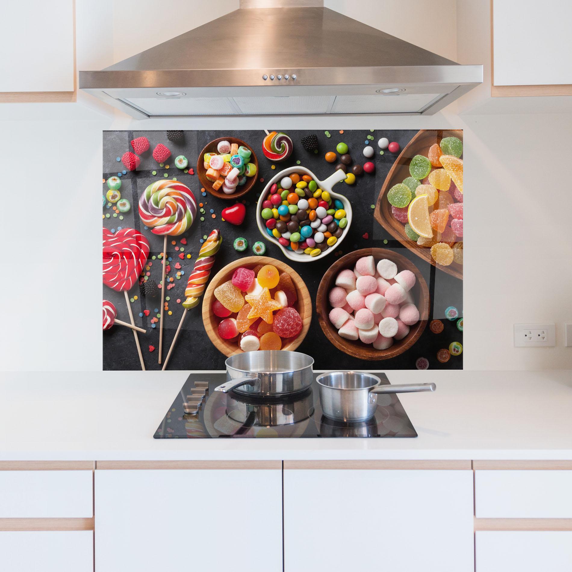 Panou Sticla Bucatarie Colorful Candies mockup 5