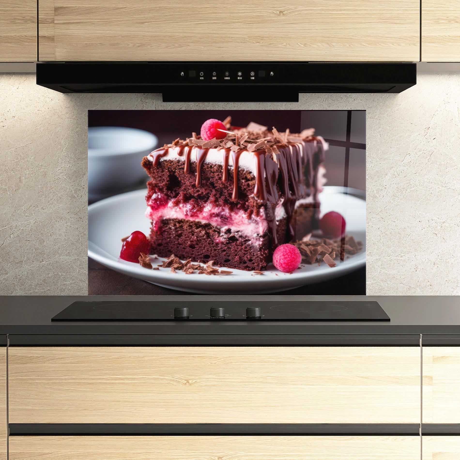 Panou Sticla Bucatarie Brown Cake mockup 3