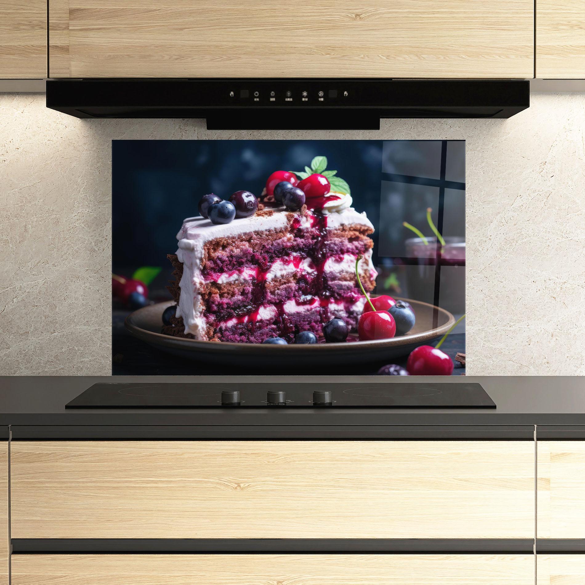 Panou Sticla Bucatarie Cherries Cream mockup 3