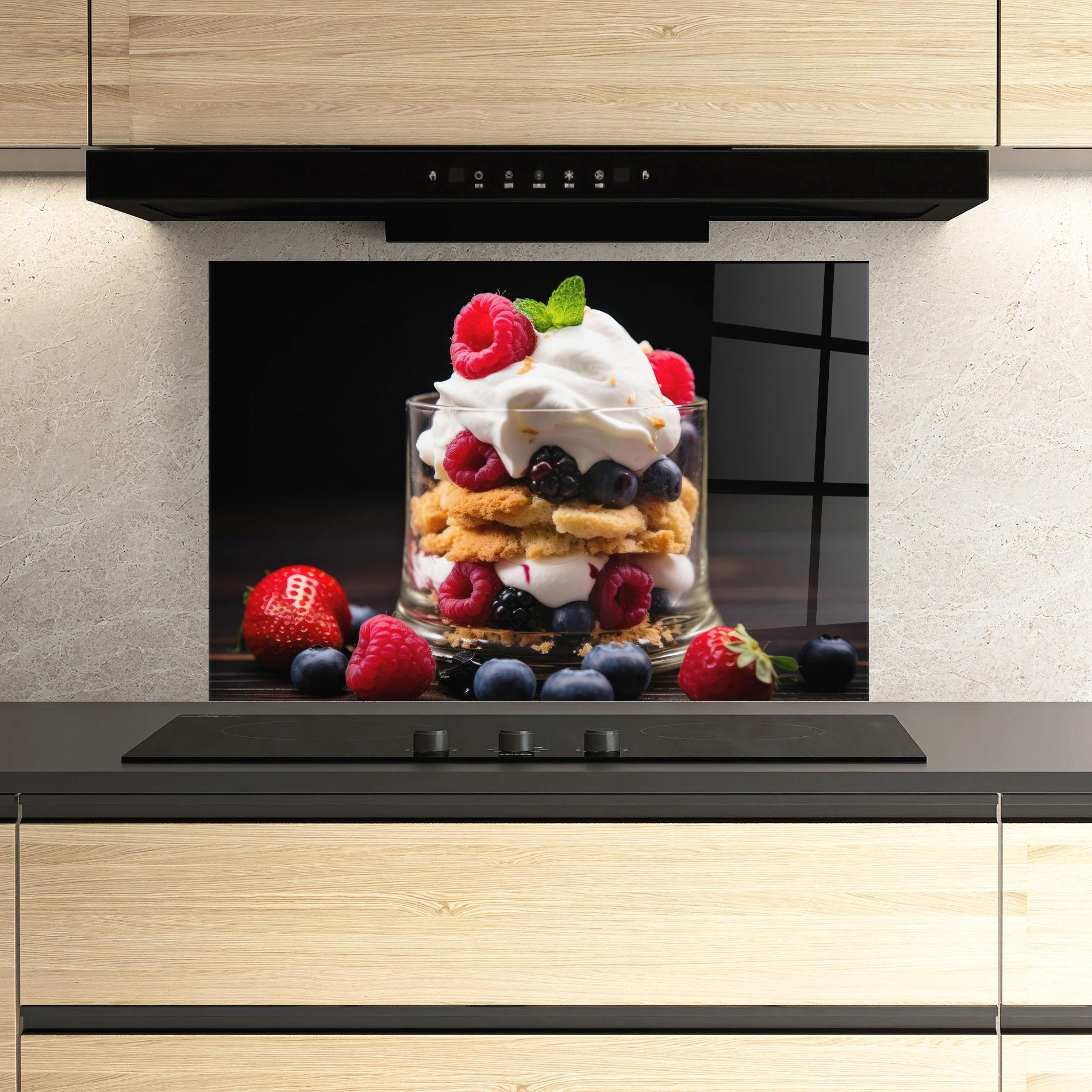 Panou Sticla Bucatarie Cup Fruit Dessert mockup 3