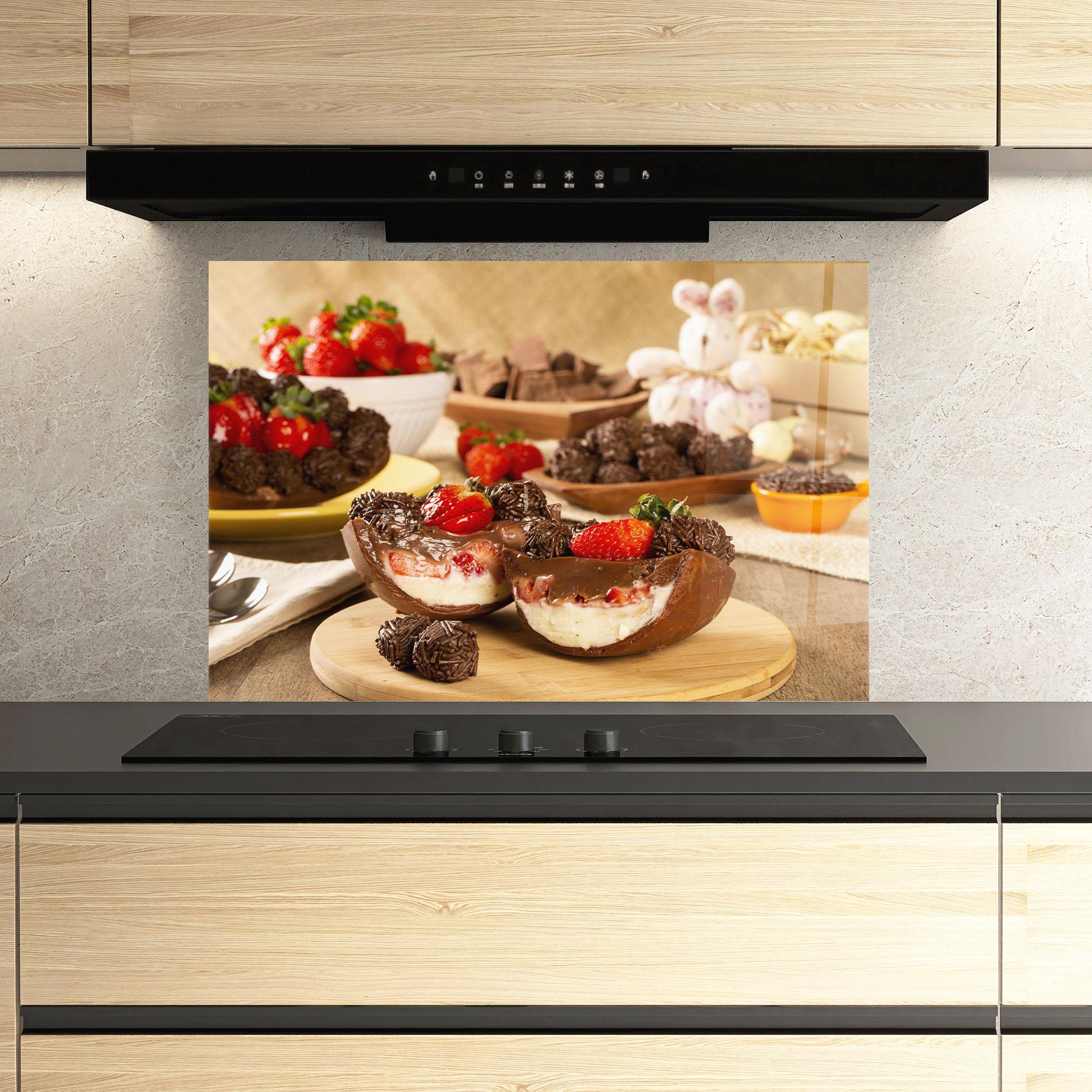 Panou Sticla Bucatarie Easter Egg Chocolate mockup 3