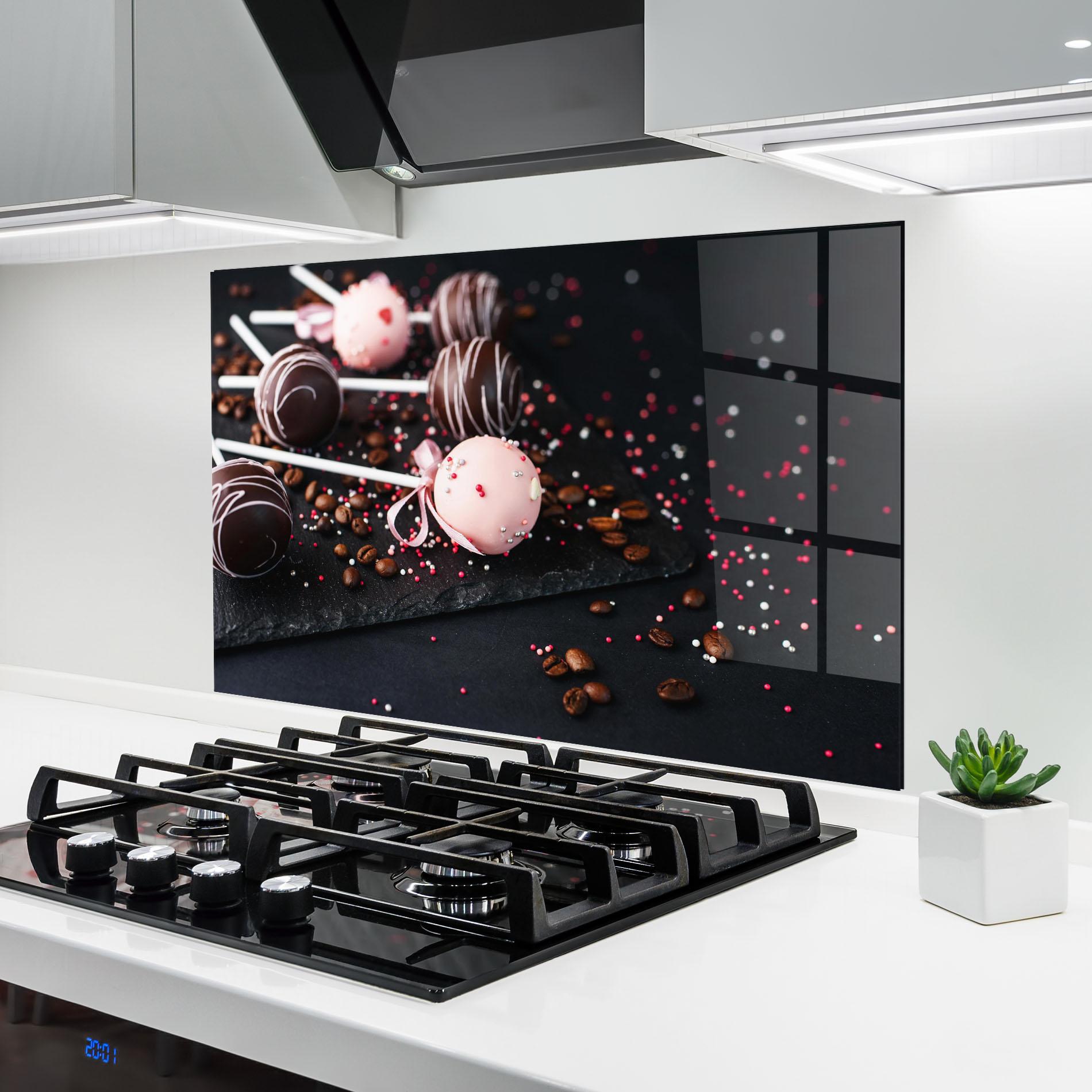 Panou Sticla Bucatarie Chocolate Dessert mockup 6