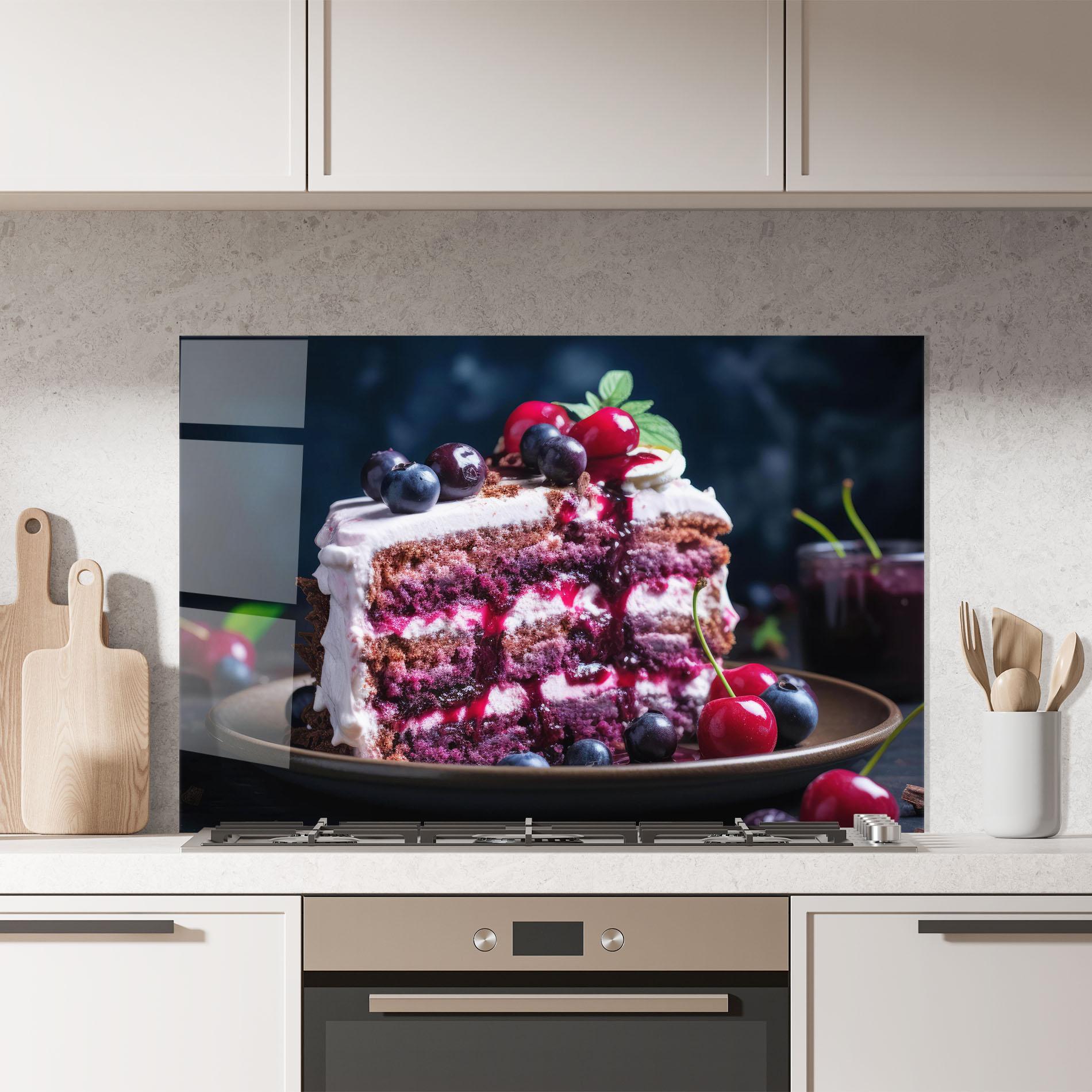 Panou Sticla Bucatarie Cherries Cream mockup 7