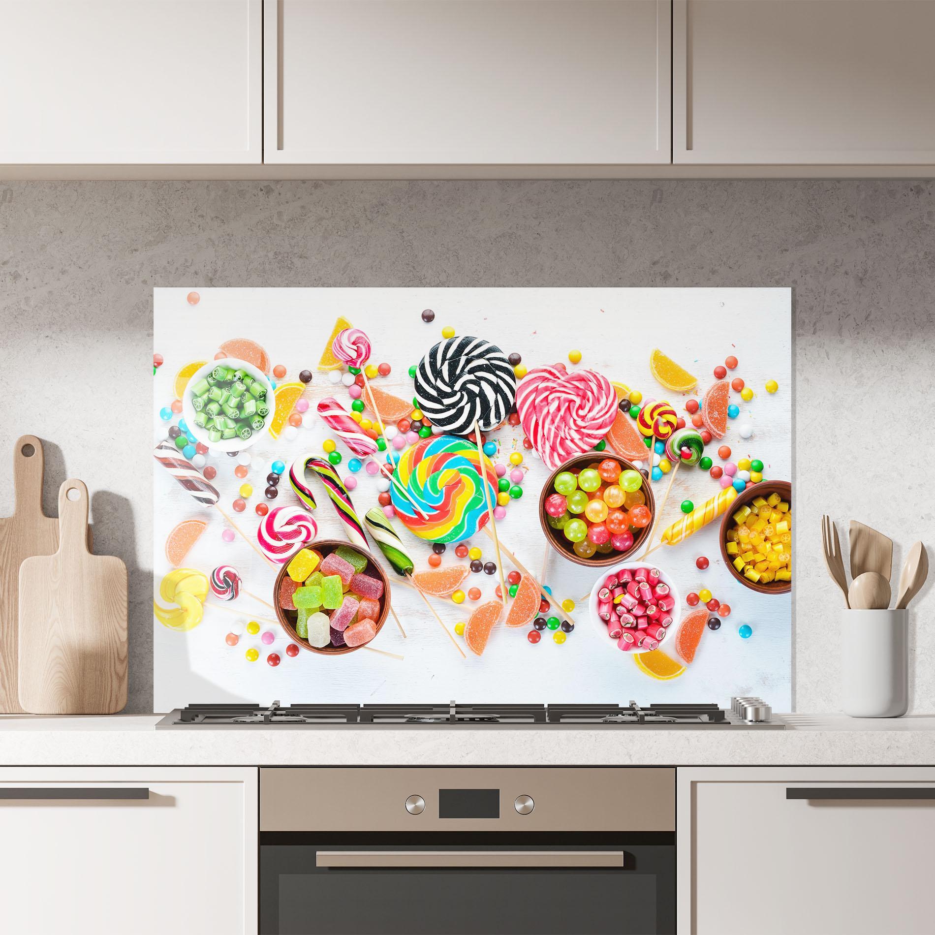 Panou Sticla Bucatarie Colorful Candies Jelly mockup 7