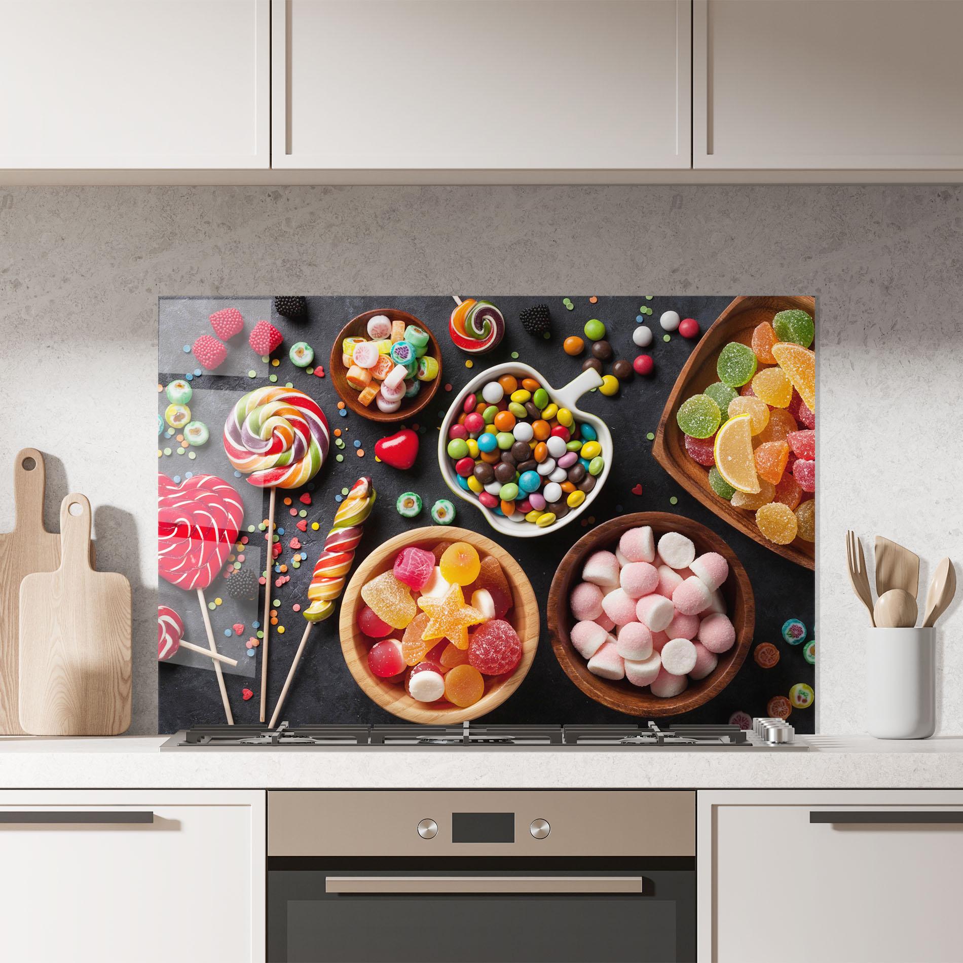Panou Sticla Bucatarie Colorful Candies mockup 7