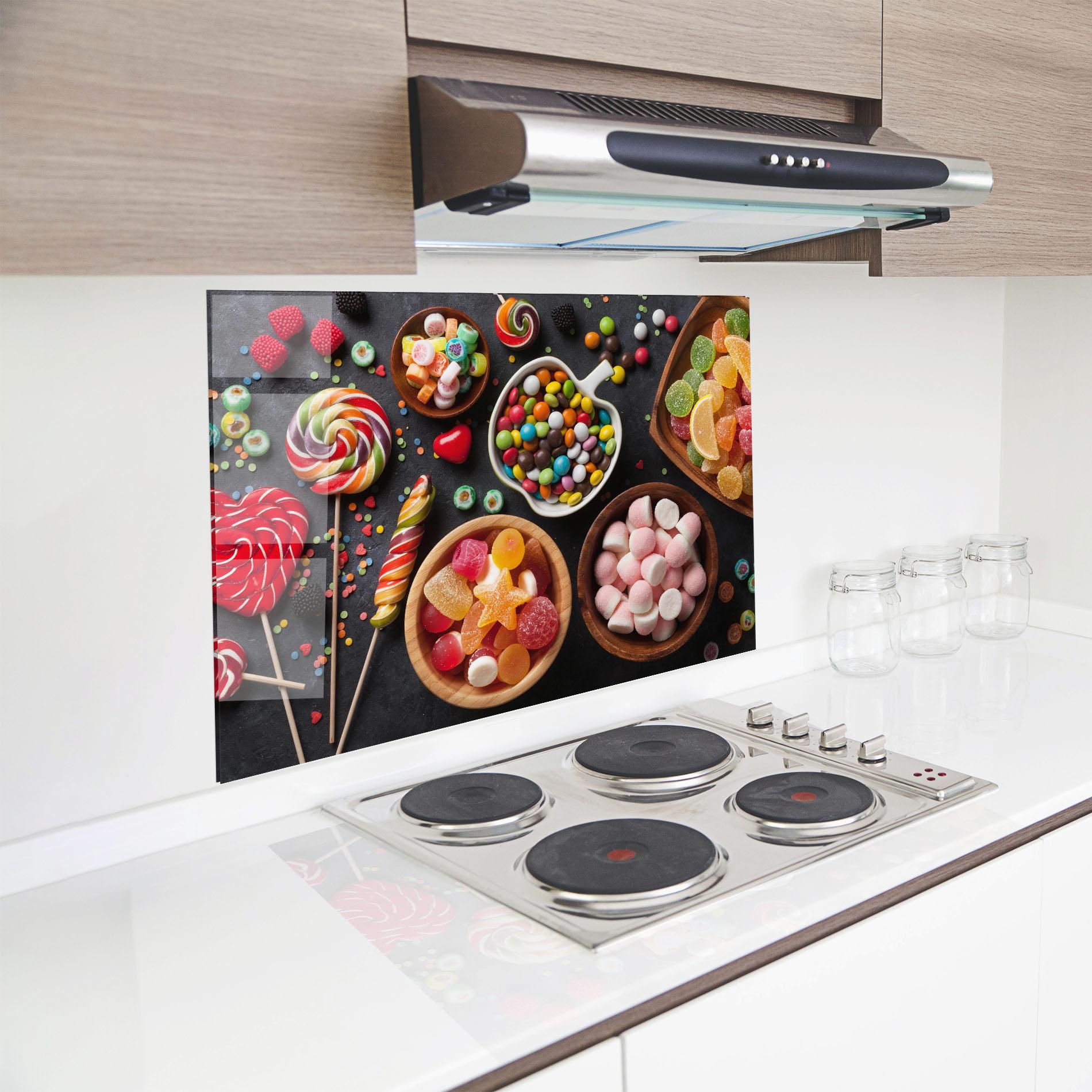 Panou Sticla Bucatarie Colorful Candies mockup 8