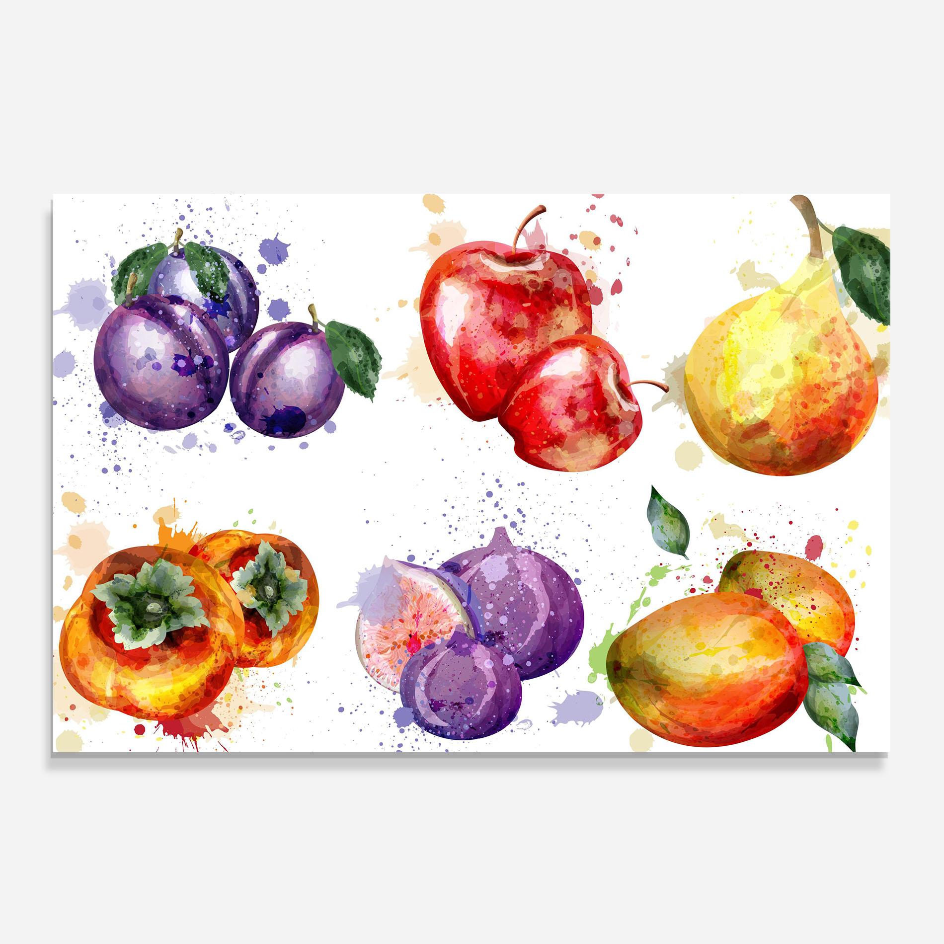 Panou Sticla Bucatarie Fruits Art mockup 0
