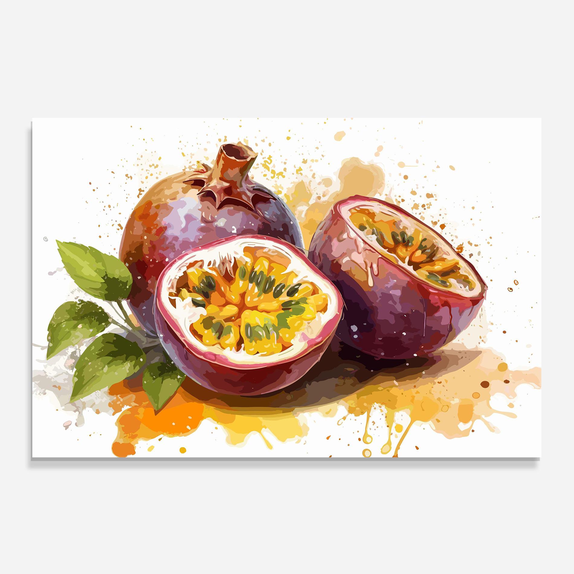 Panou Sticla Bucatarie Passion Fruit Art mockup 0