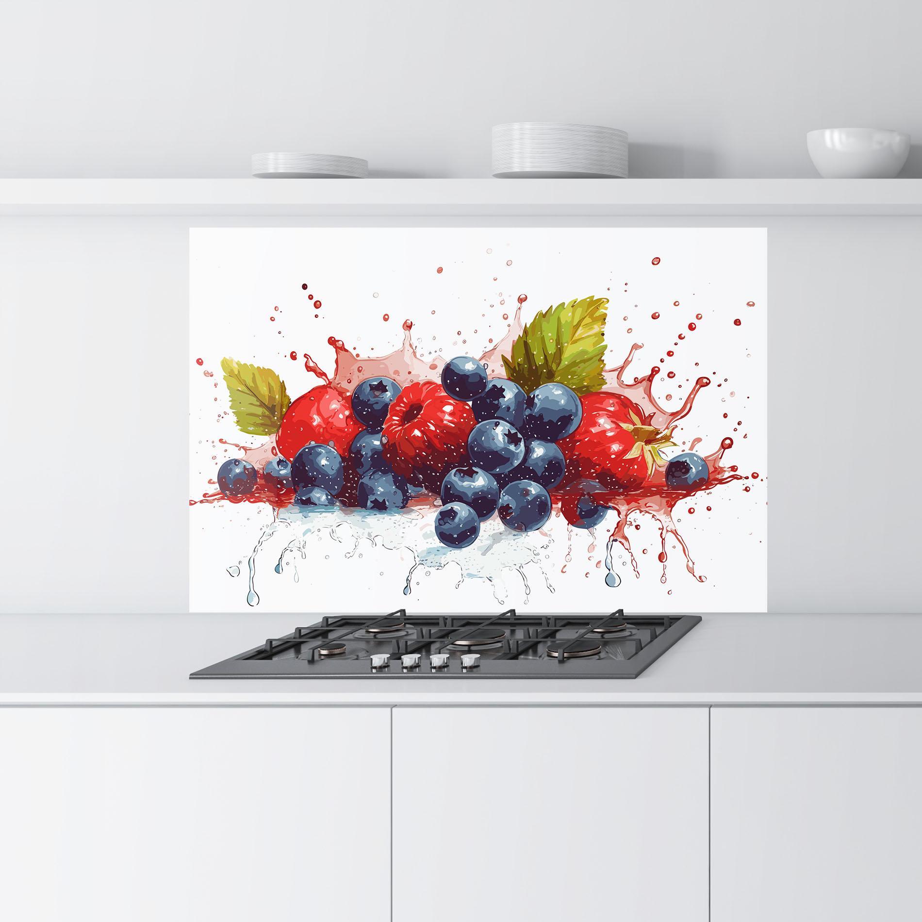 Panou Sticla Bucatarie Berries Art mockup 9
