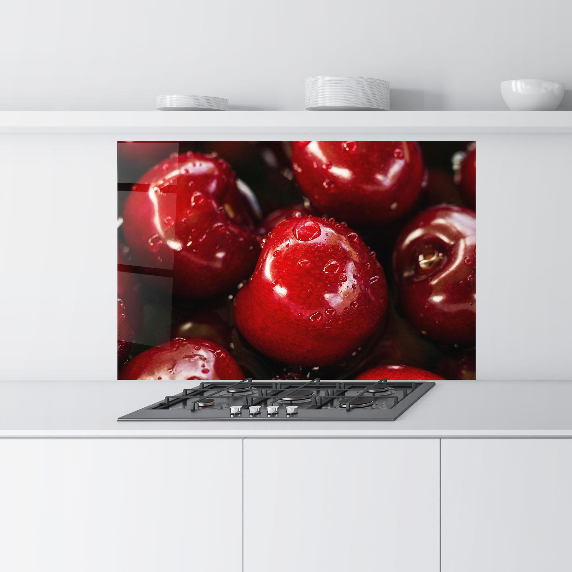 Panou Sticla Bucatarie Cherries mockup 9