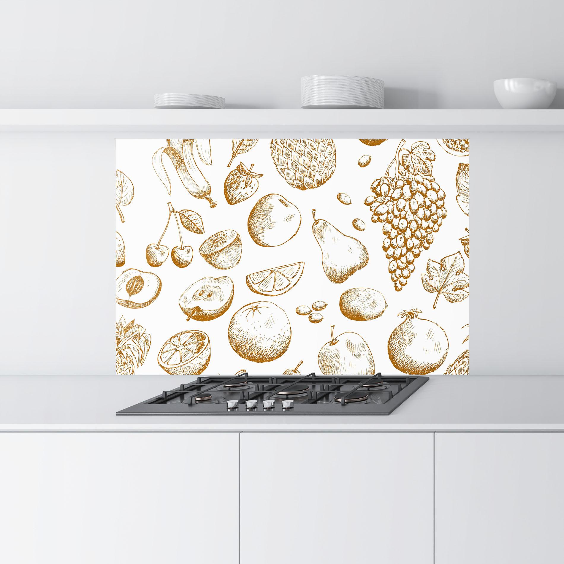 Panou Sticla Bucatarie Floating Fruits mockup 9