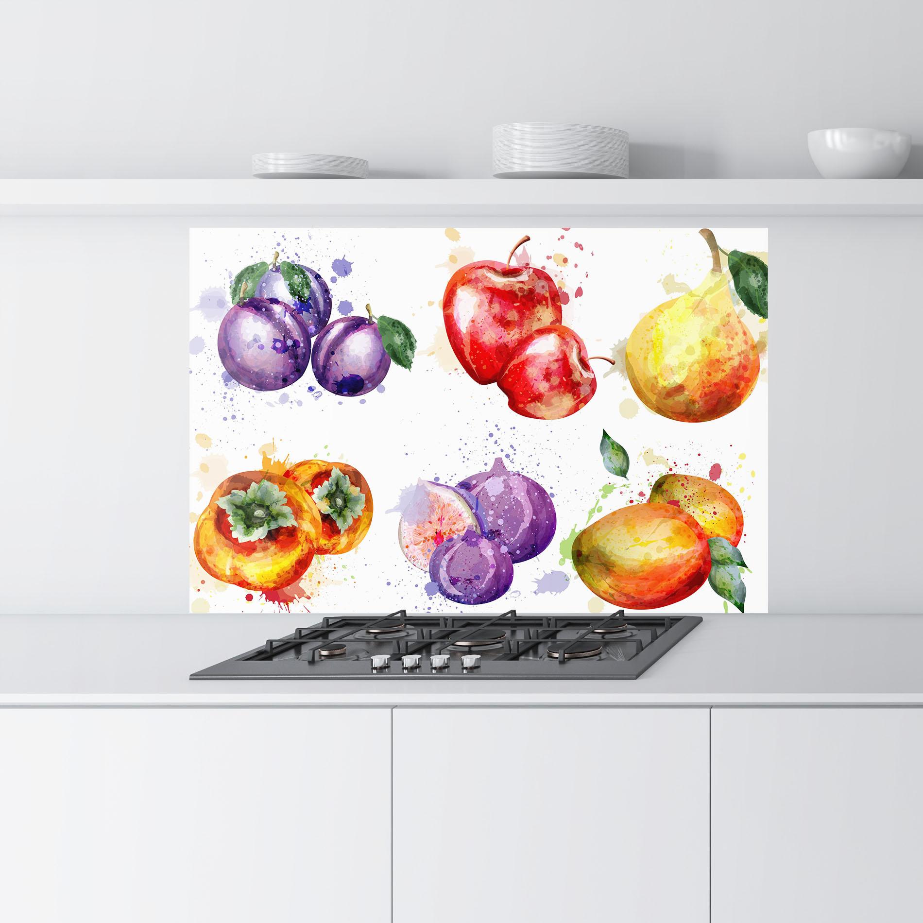 Panou Sticla Bucatarie Fruits Art mockup 9