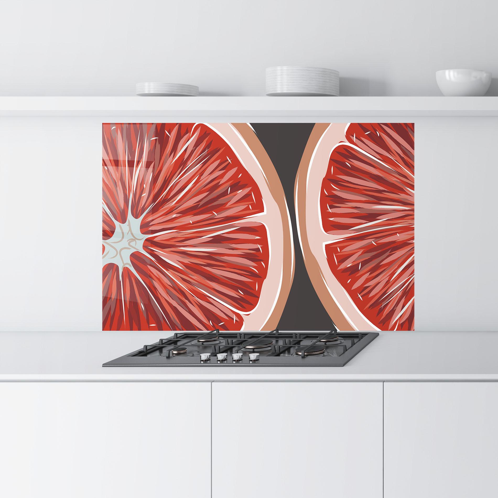 Panou Sticla Bucatarie Grapefruit Close Up mockup 9