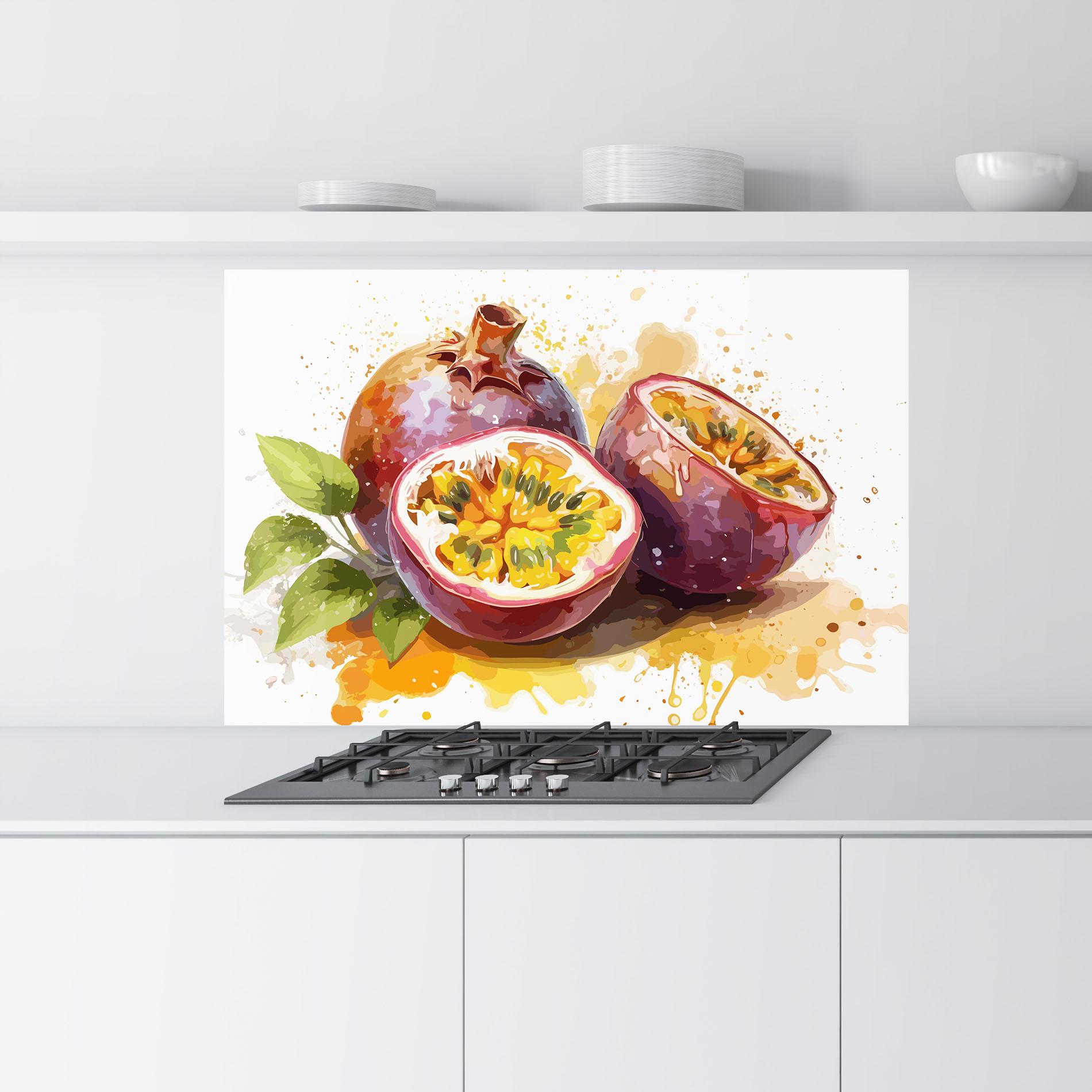 Panou Sticla Bucatarie Passion Fruit Art mockup 9