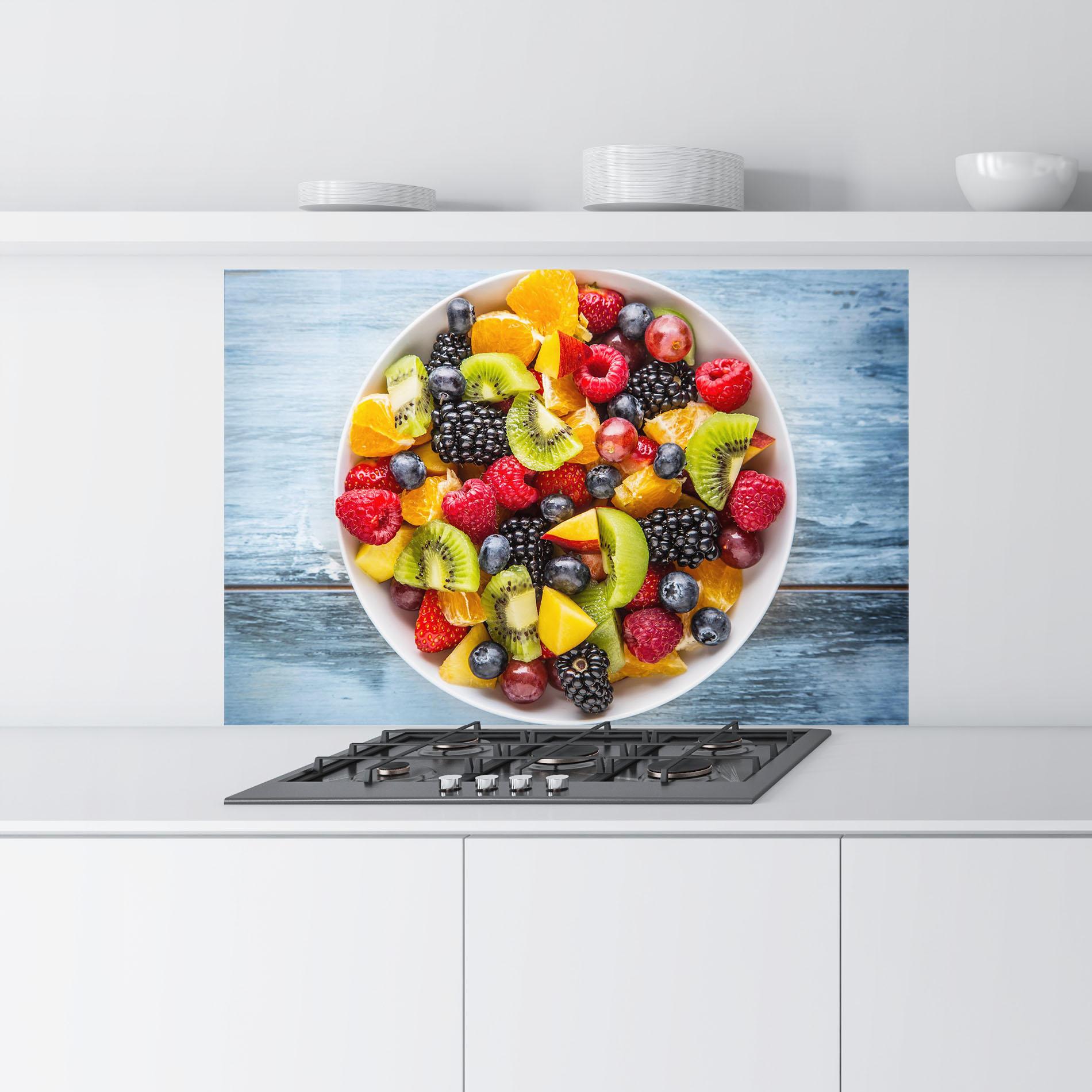 Panou Sticla Bucatarie Tropical Fruit Salad mockup 9