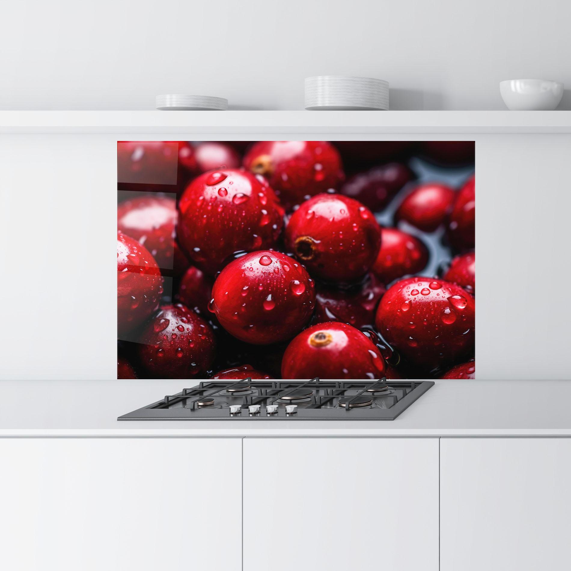 Panou Sticla Bucatarie Wet Cranberries mockup 9