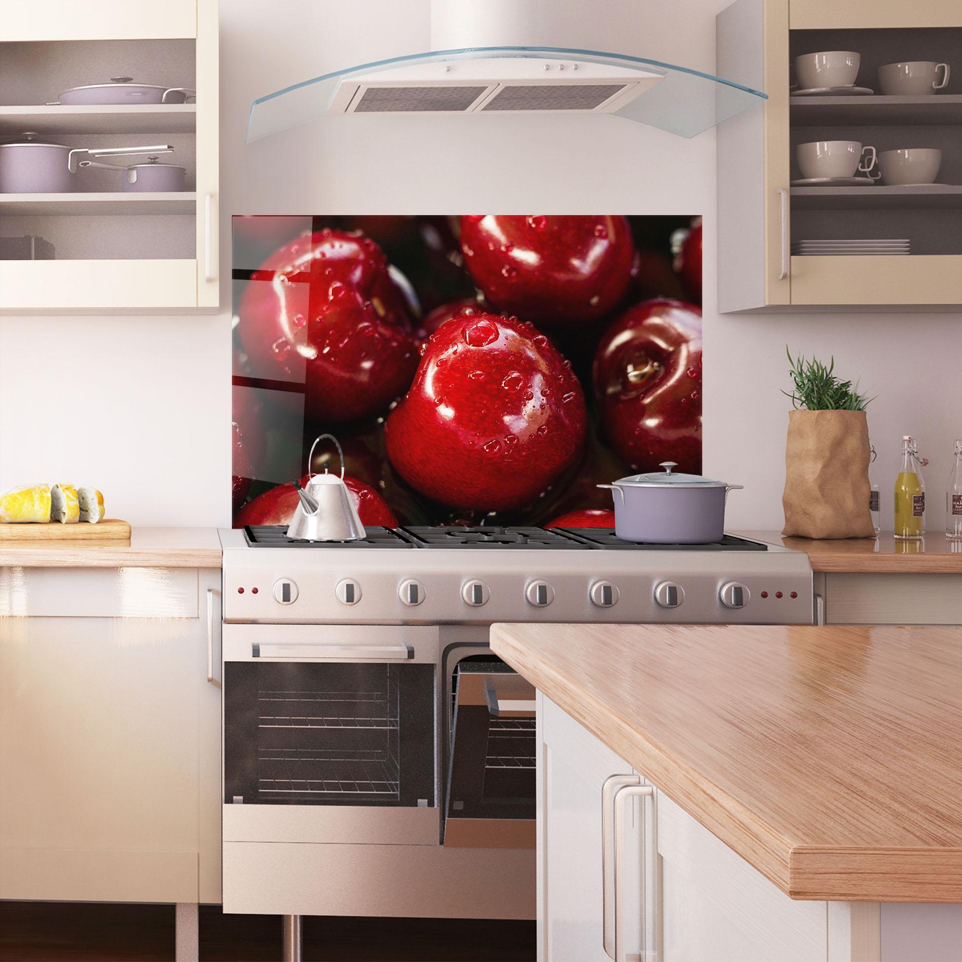 Panou Sticla Bucatarie Cherries mockup 1