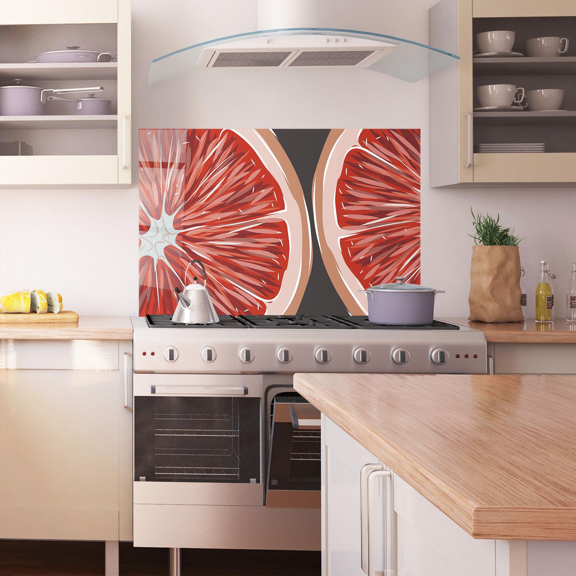 Panou Sticla Bucatarie Grapefruit Close Up mockup 1