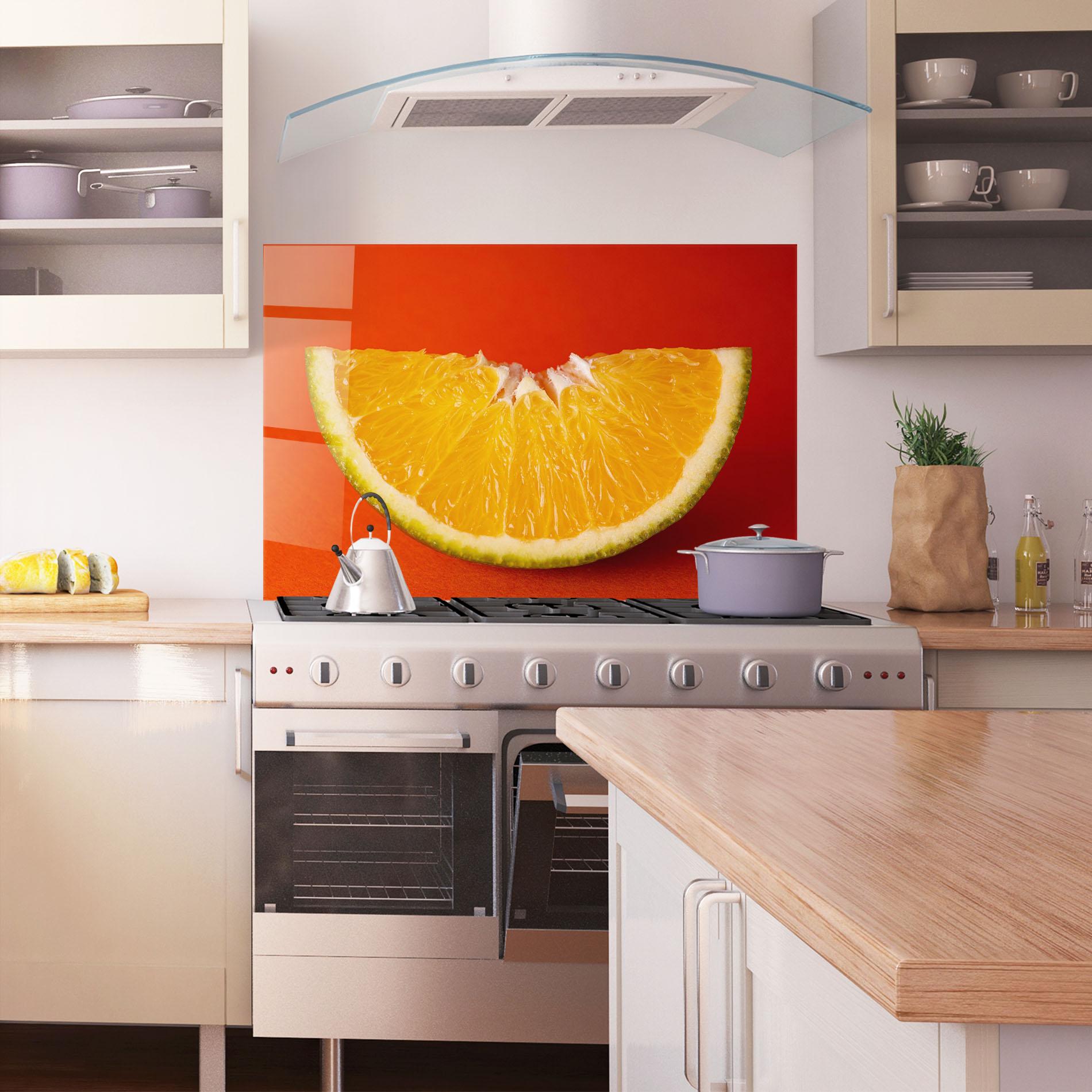 Panou Sticla Bucatarie Green Orange mockup 1