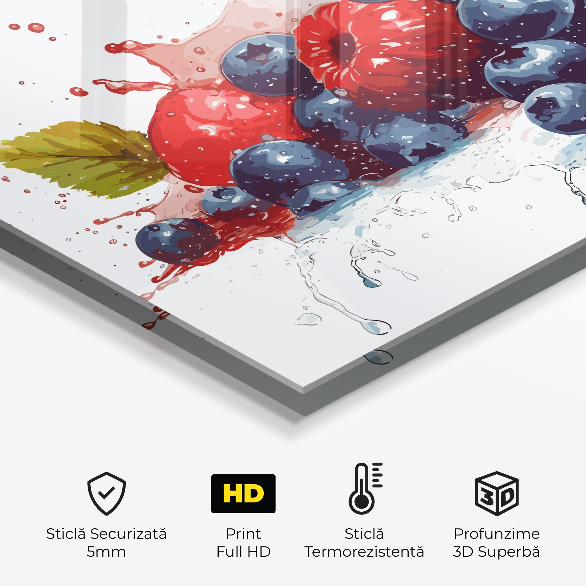 Panou Sticla Bucatarie Berries Art mockup 2