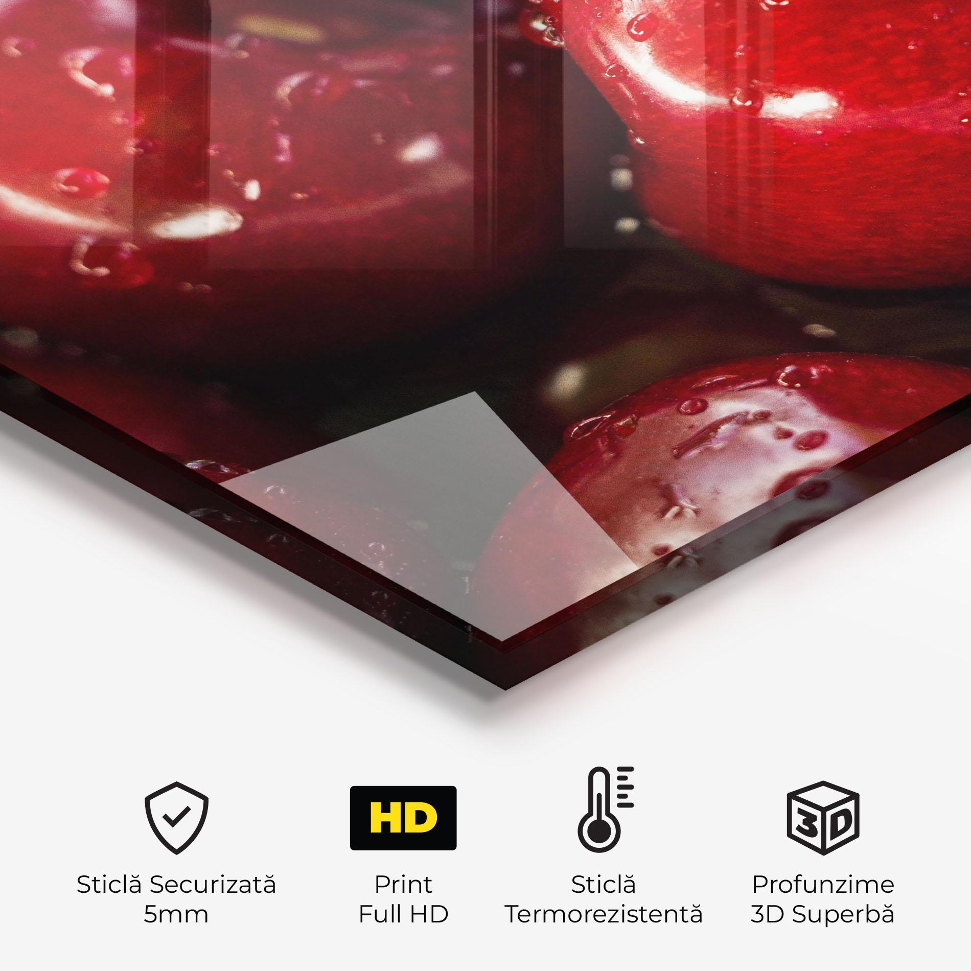 Panou Sticla Bucatarie Cherries mockup 2