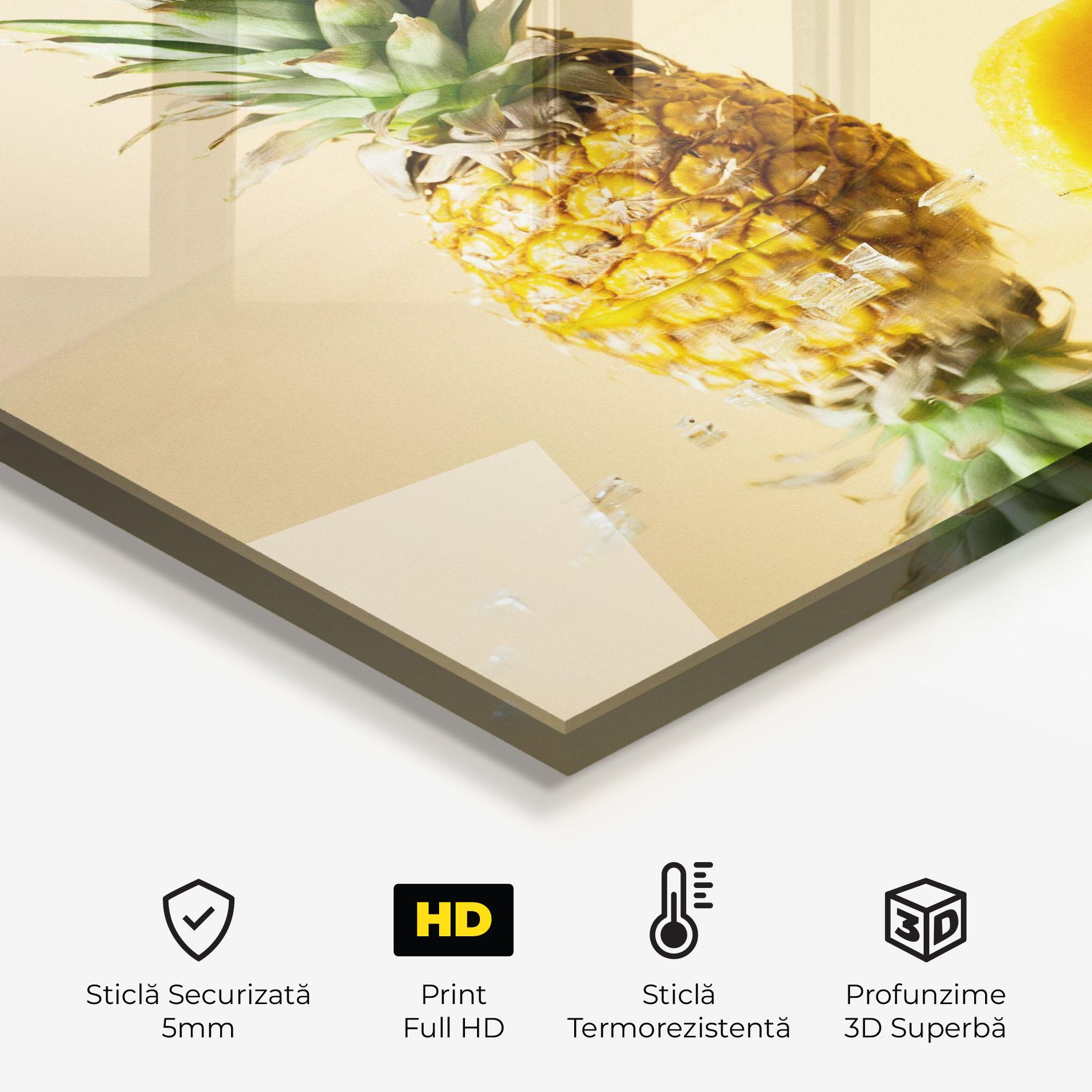 Panou Sticla Bucatarie Cut Pineapple mockup 2