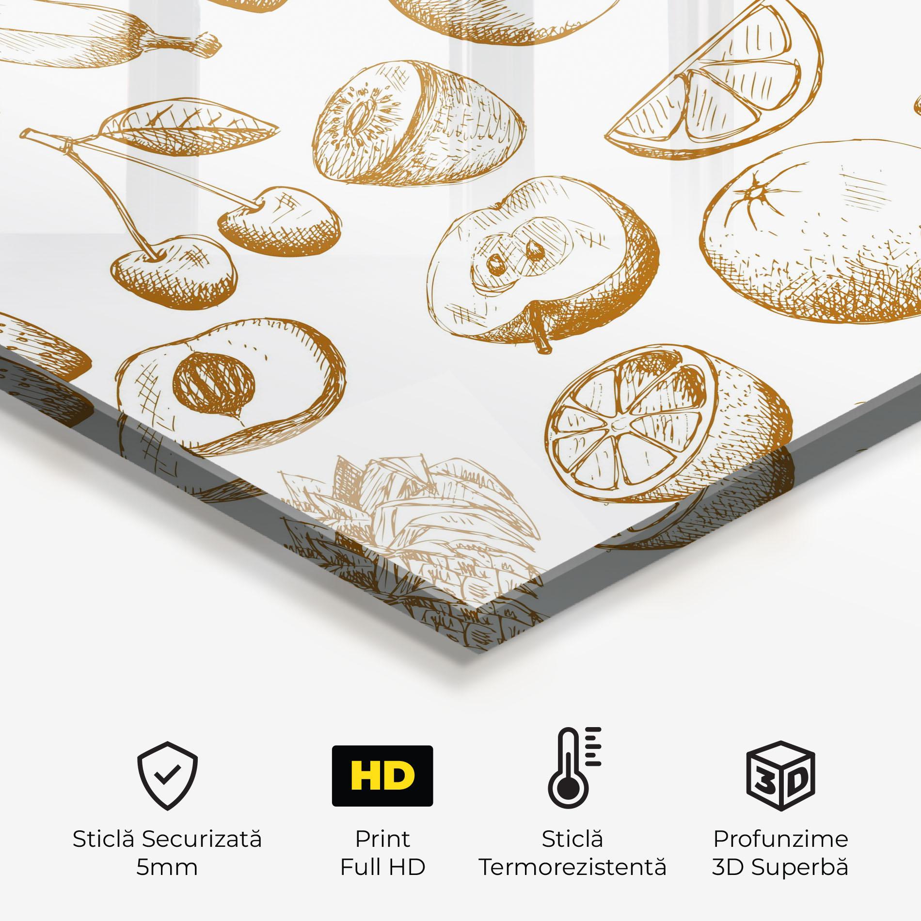 Panou Sticla Bucatarie Floating Fruits mockup 2